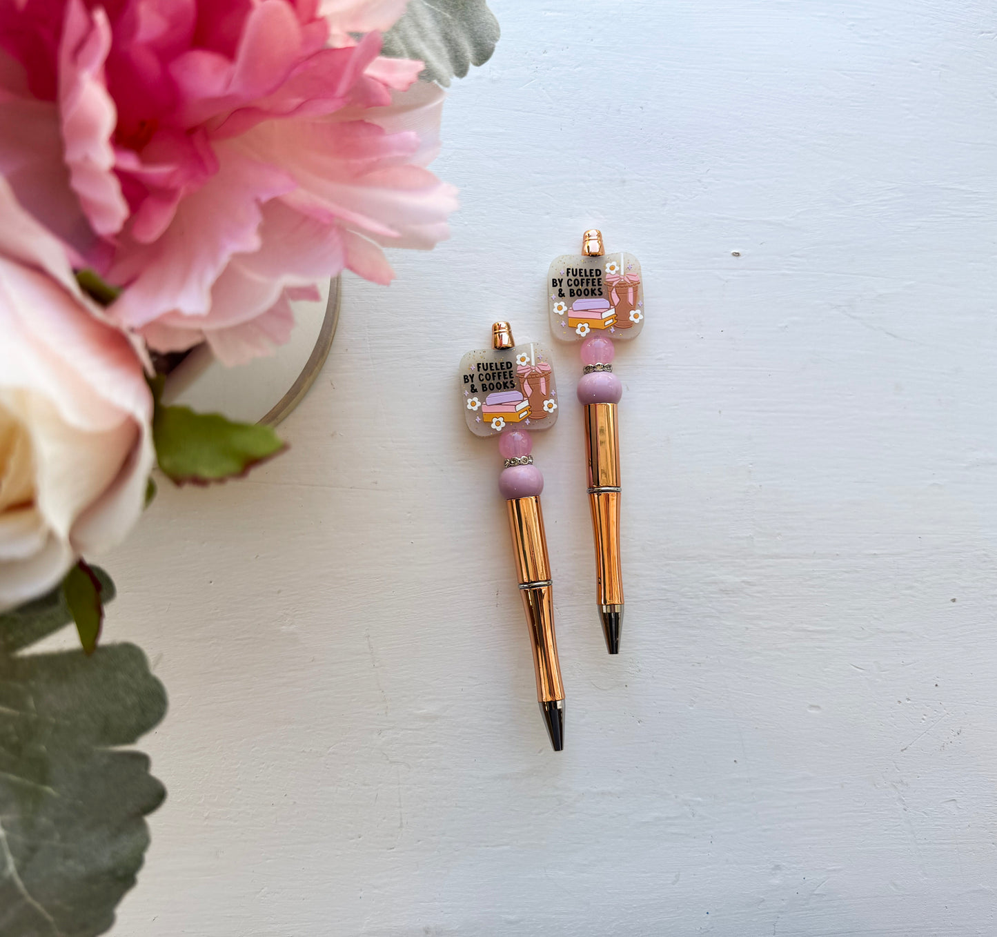 Fueled by Coffee & Books Copper Refillable Pen