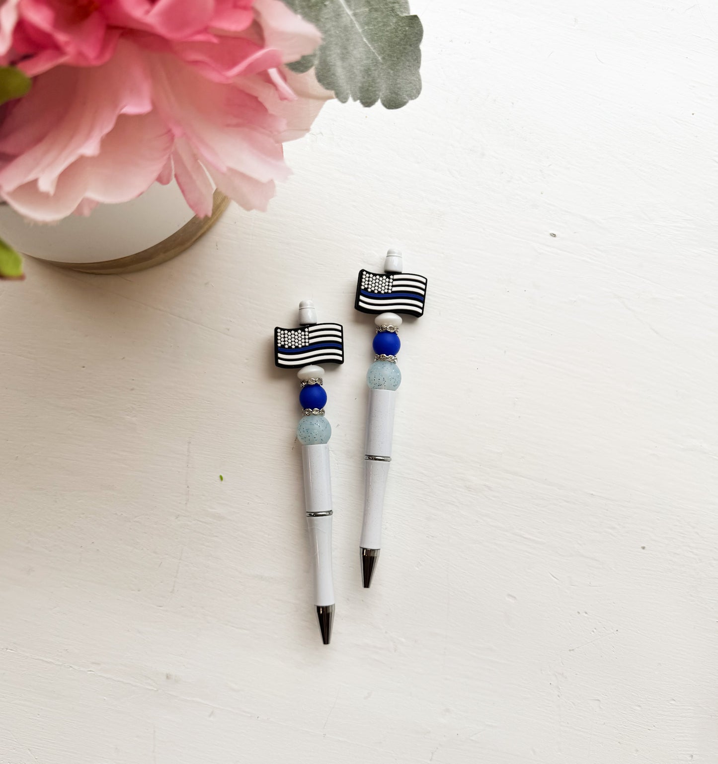 Blue Line Flag Refillable Pen