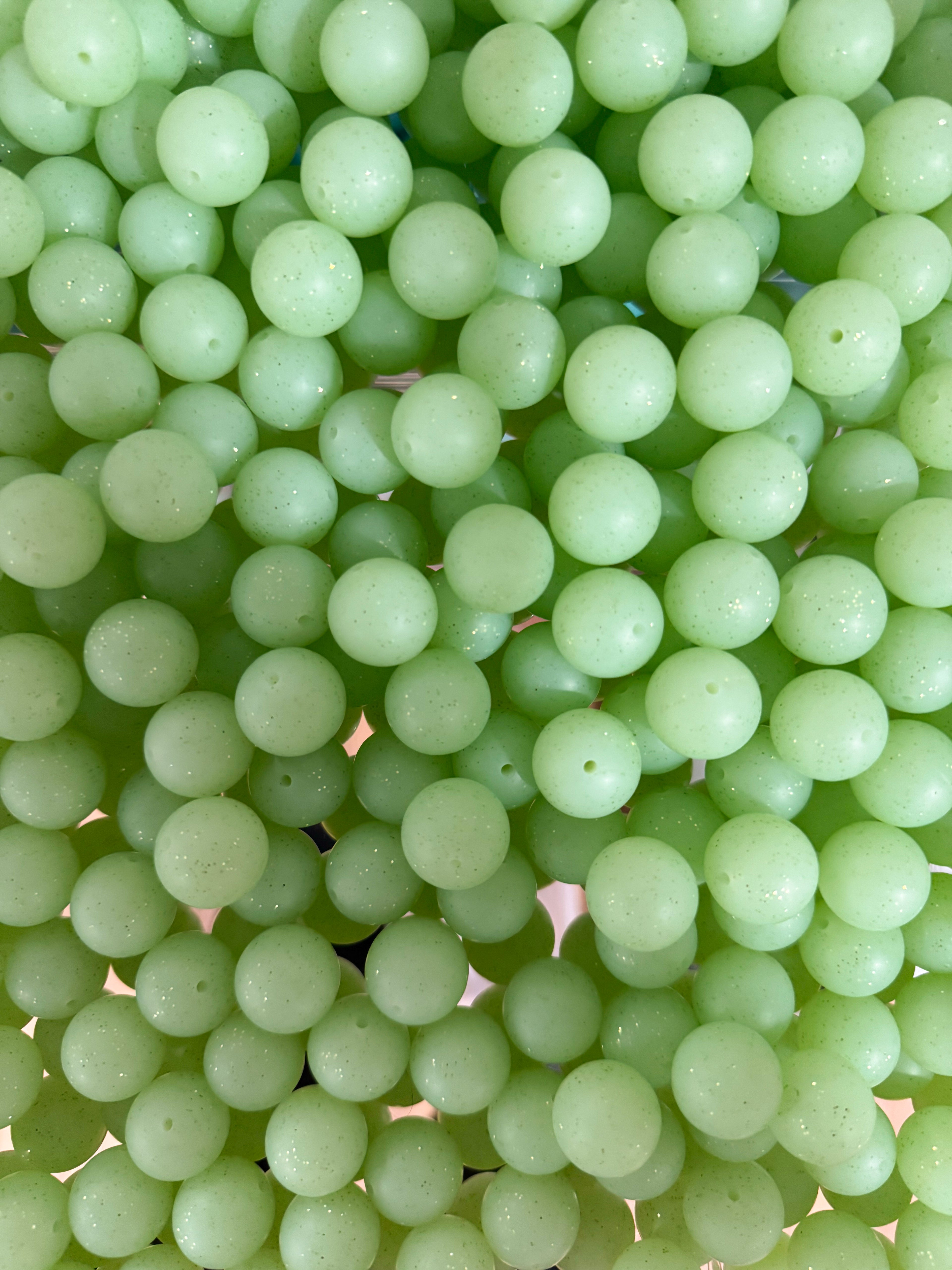 Green Glitter 19mm Bead [Single]