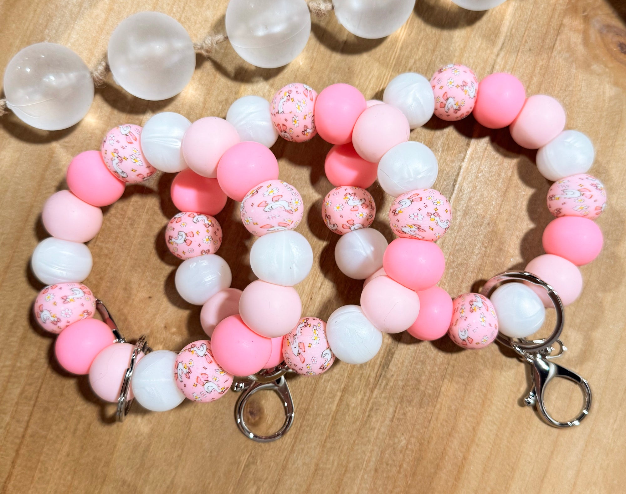 Pink Silly Goose Wristlet Keychain