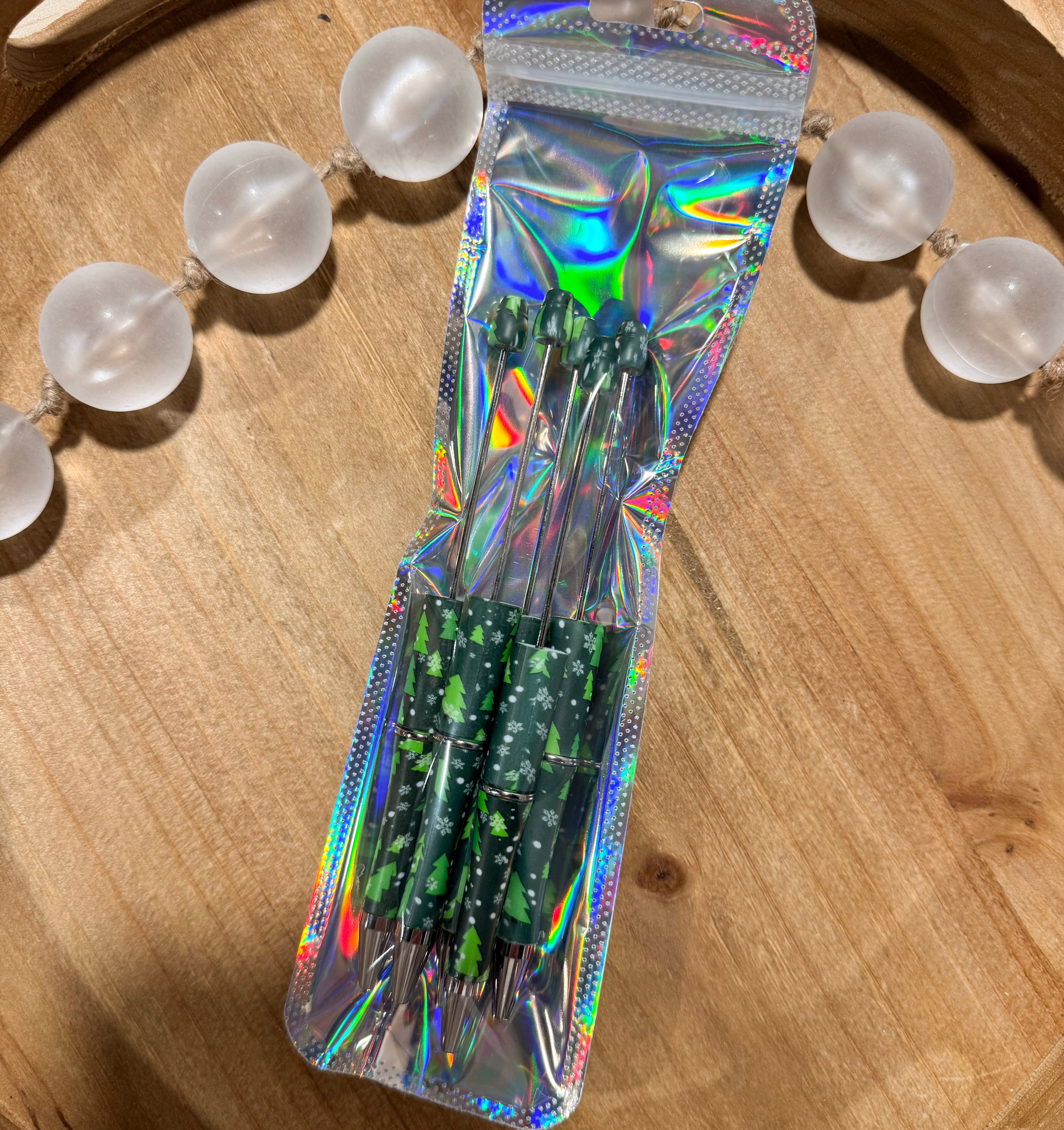 Green Christmas Tree Refillable Pens [5 ct]