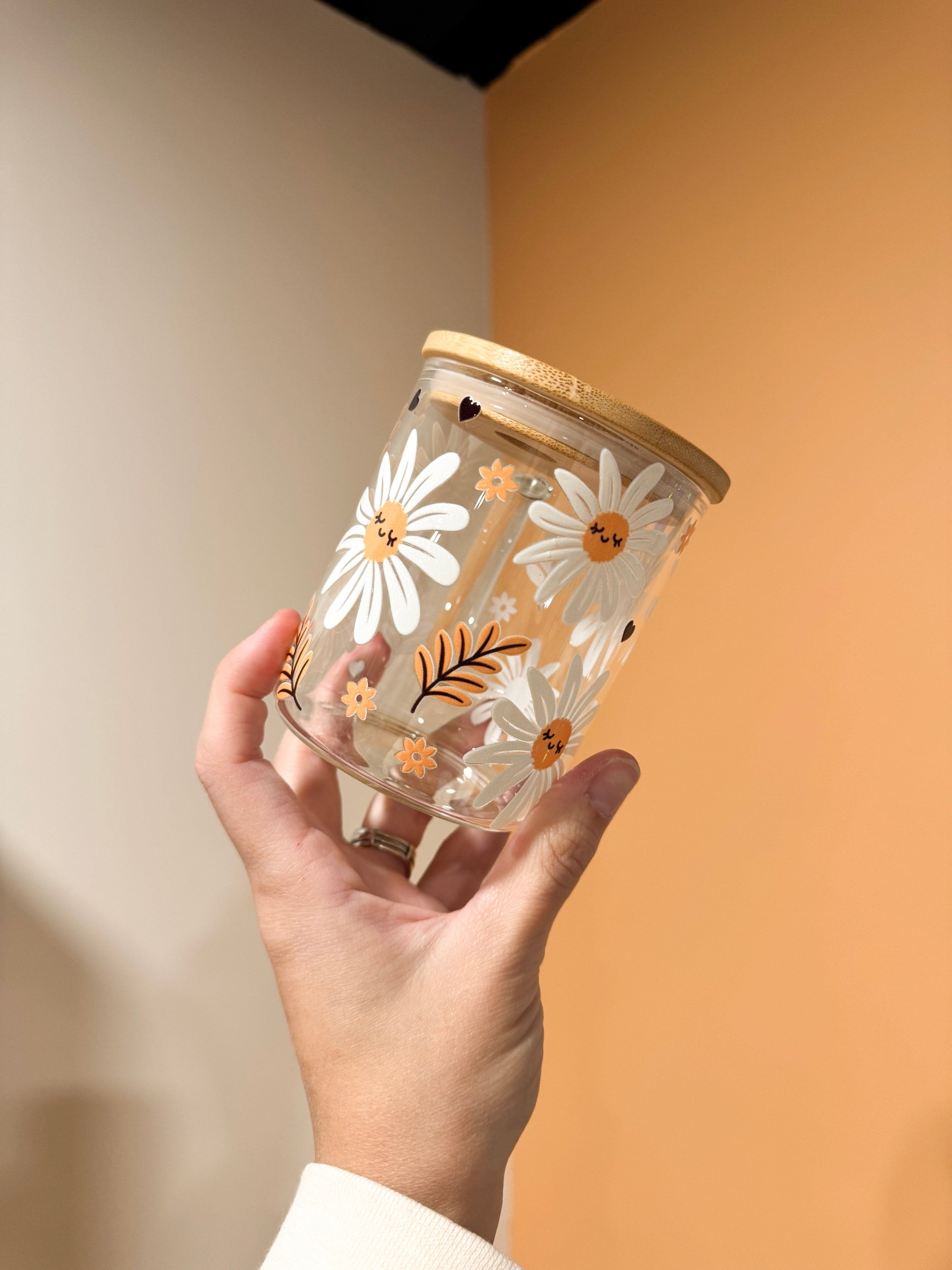 Fall Floral Mini Glass Mug