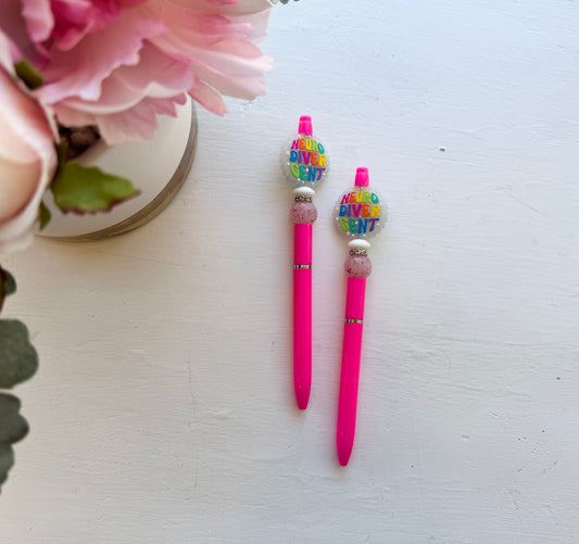 Neurodivergent Hot Pink Skinny Pen