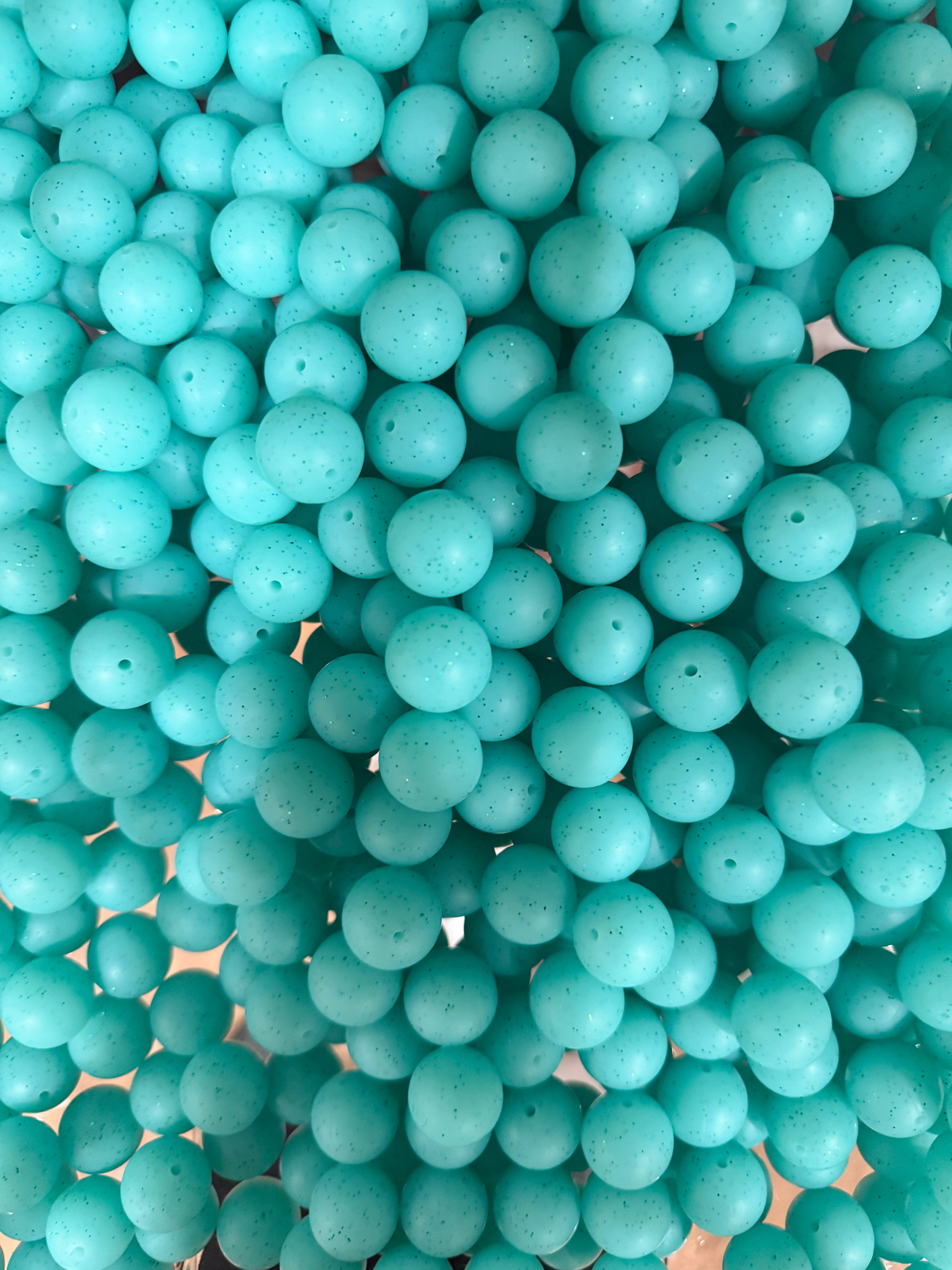 Turquoise Glitter 19mm Bead [Single]