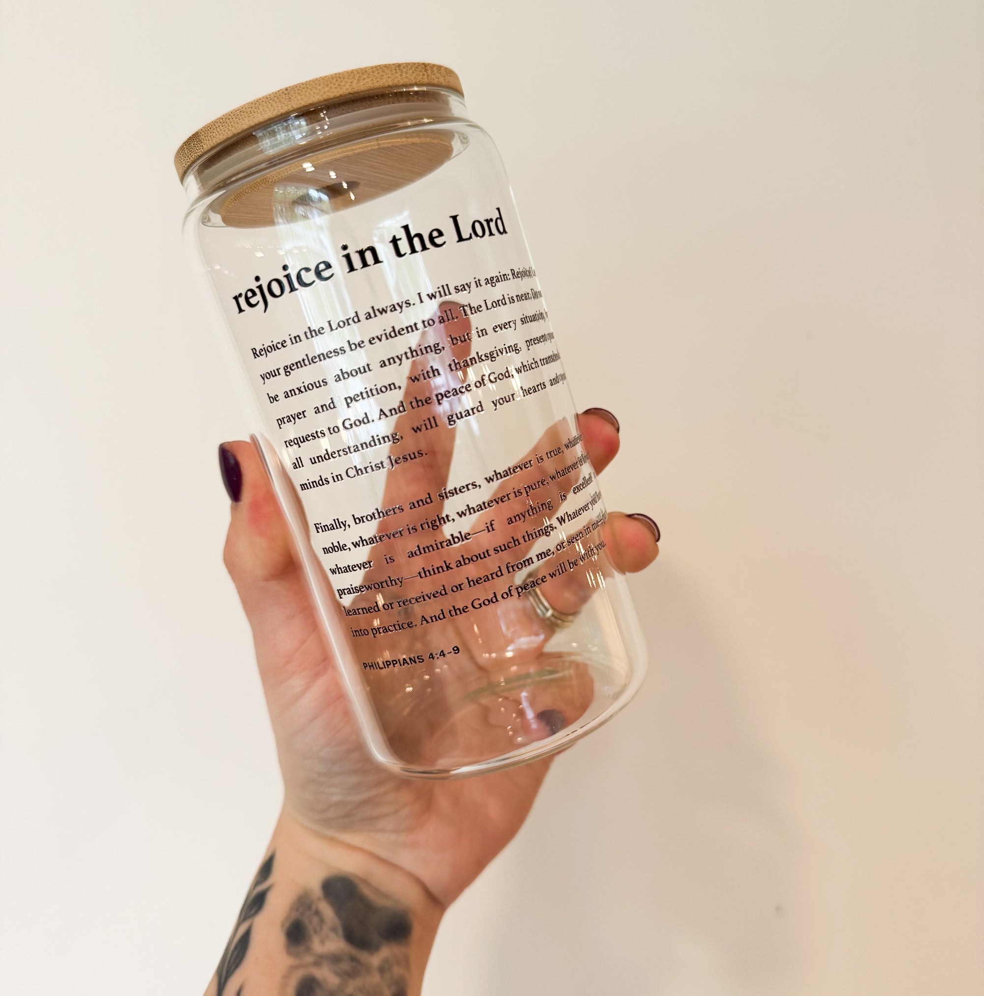 Church|Notes Rejoice Glass Can - FINAL SALE
