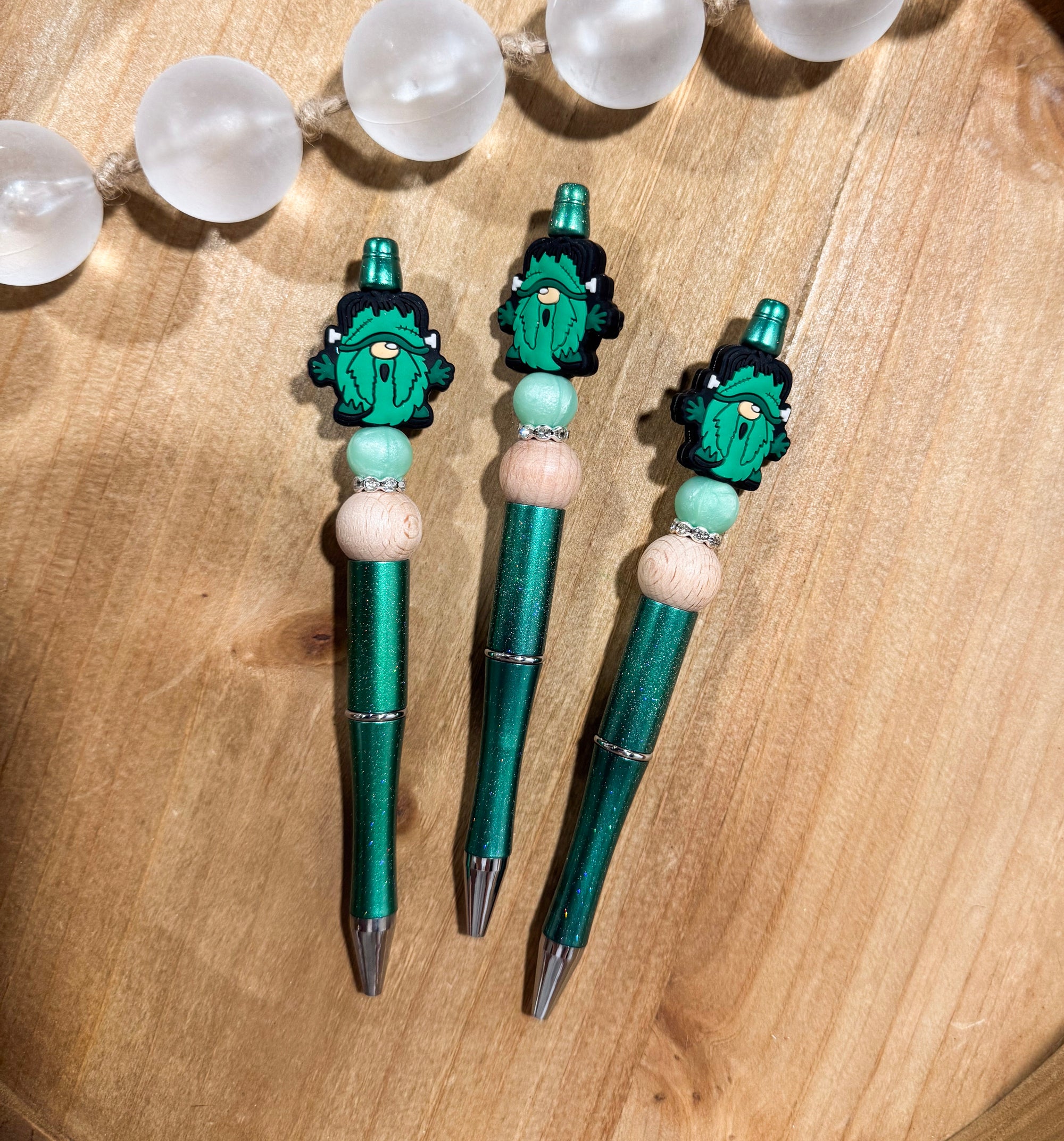 Frankengnome Sparkly Green Refillable Pen