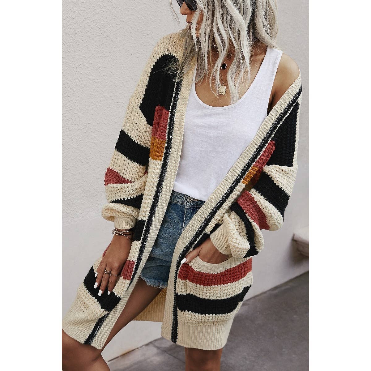 Color Blocked Cardigan