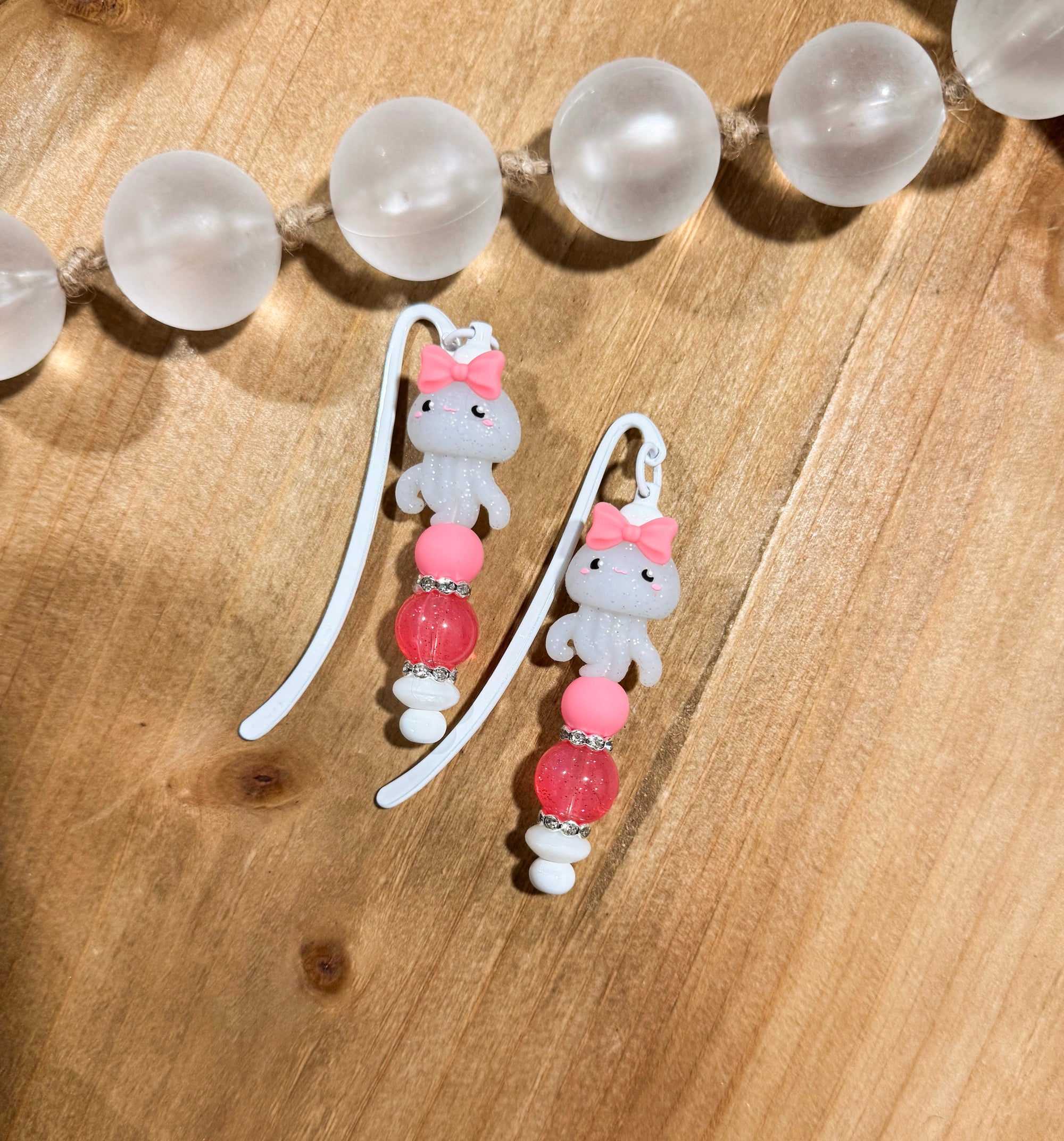 Cute Sparkly Octopus White Bookmark