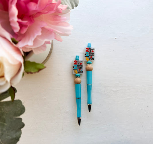 2 Teach is 2 Touch Lives Blue Refillable Pen