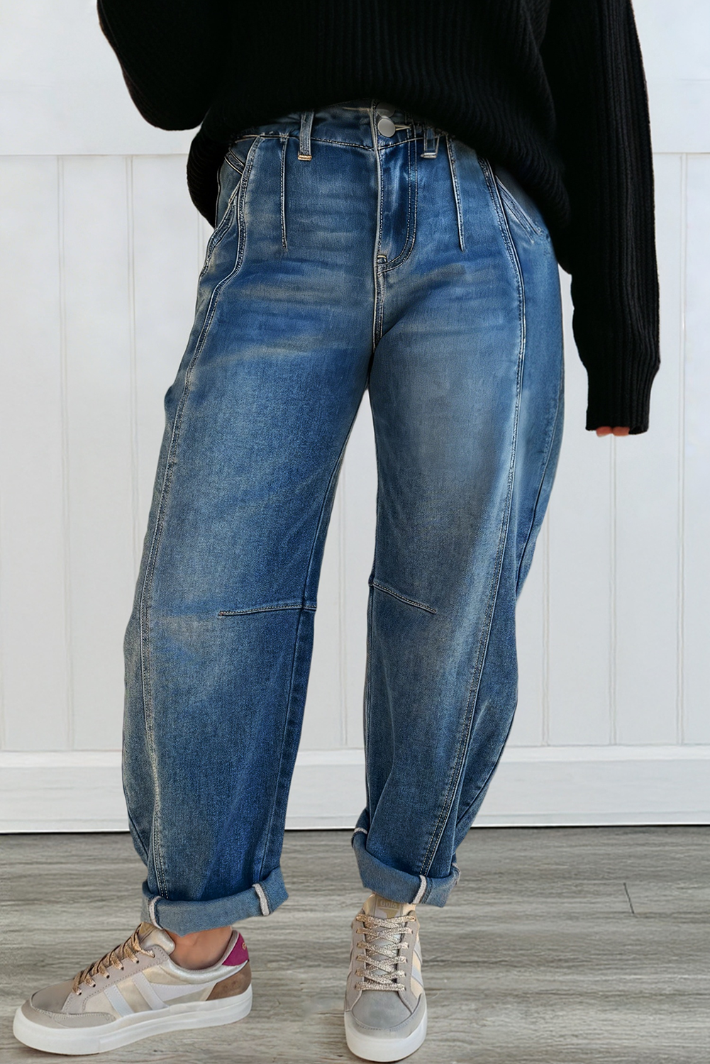LAS Multi Seam Detail Barrel Jeans - FINAL SALE