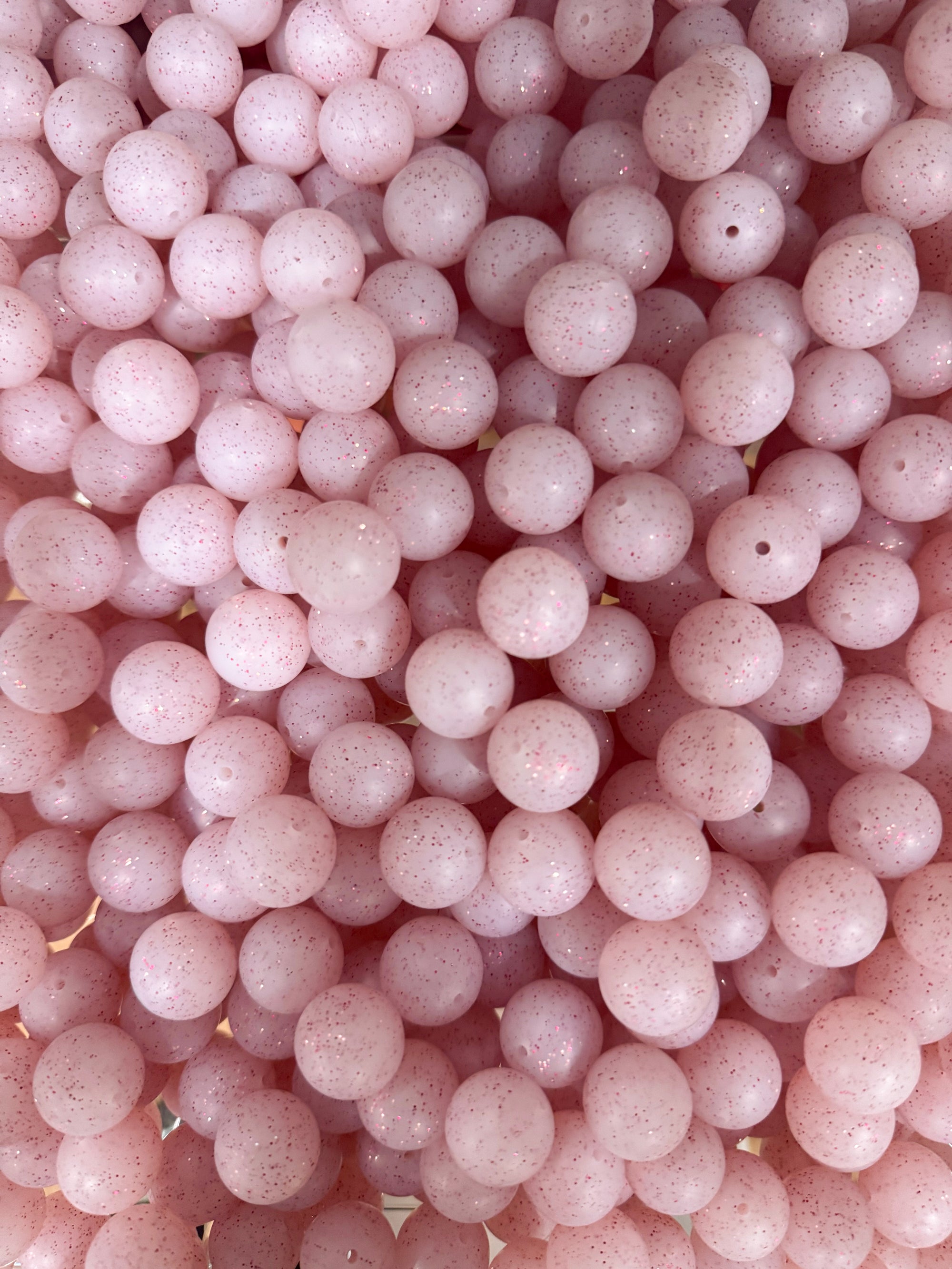Light Pink Glitter 19mm Bead [Single]