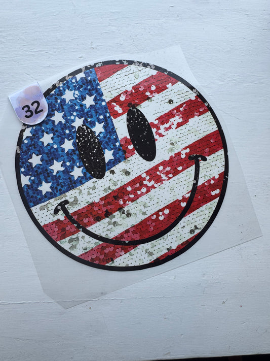 Faux Sequin USA Face [32]
