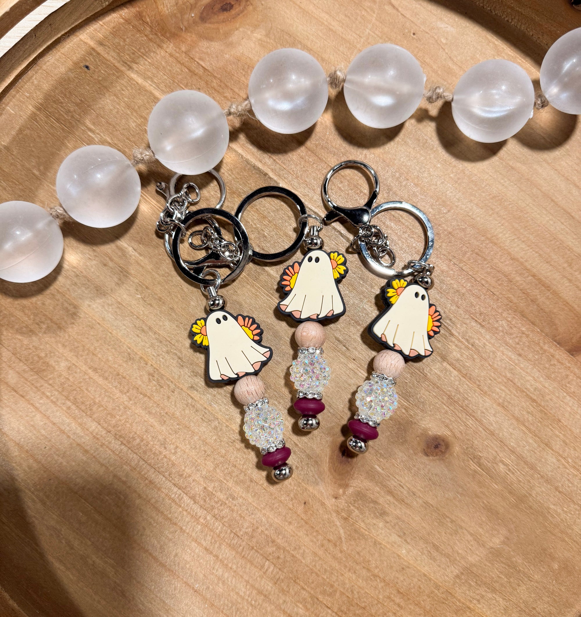 Sunflower Ghost Bar Keychain