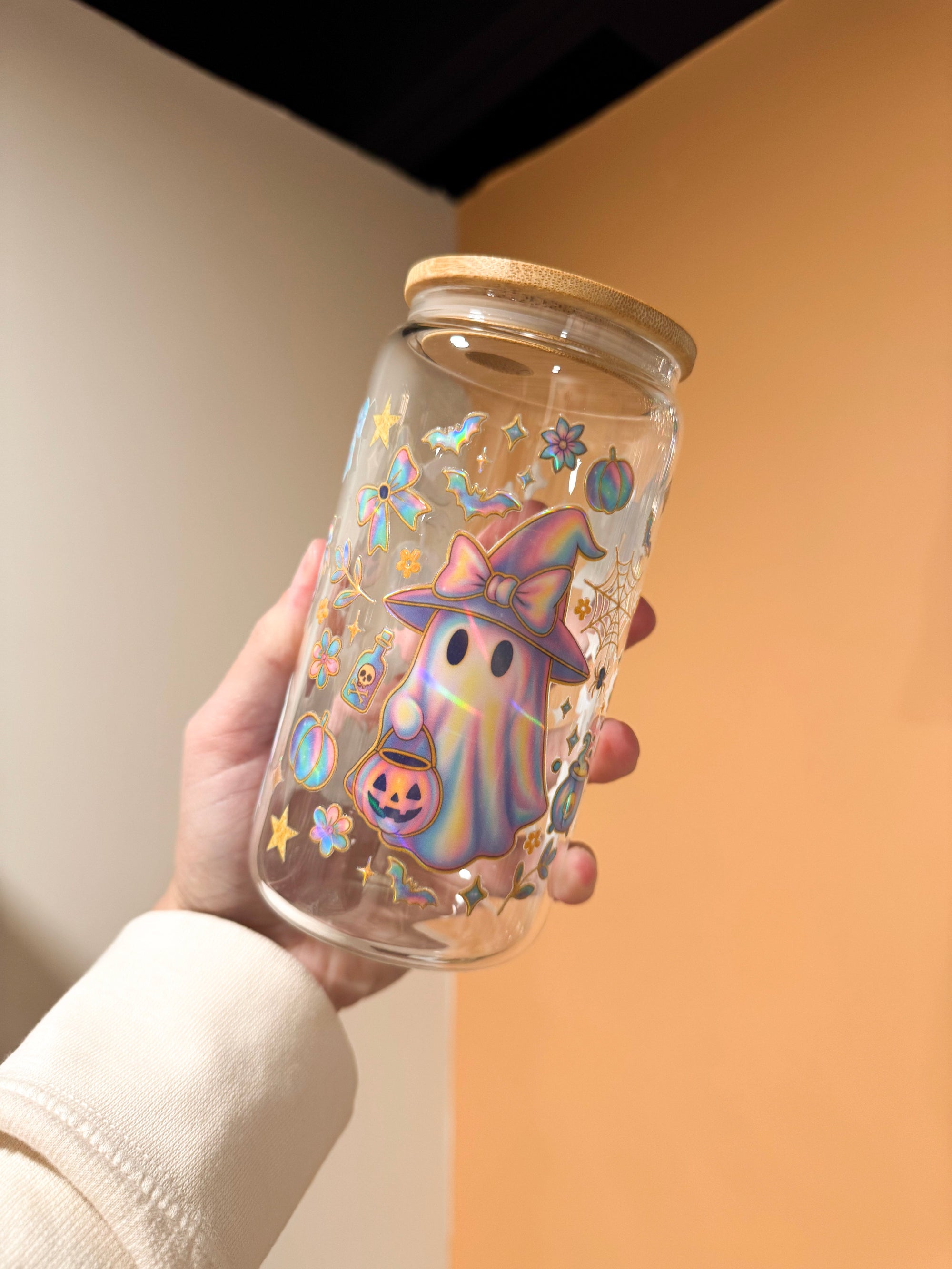 Shiny Ghost Glass Can