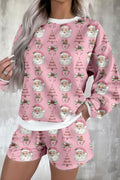 Pink Ho Ho Ho Christmas Lounge Short Set - FINAL SALE