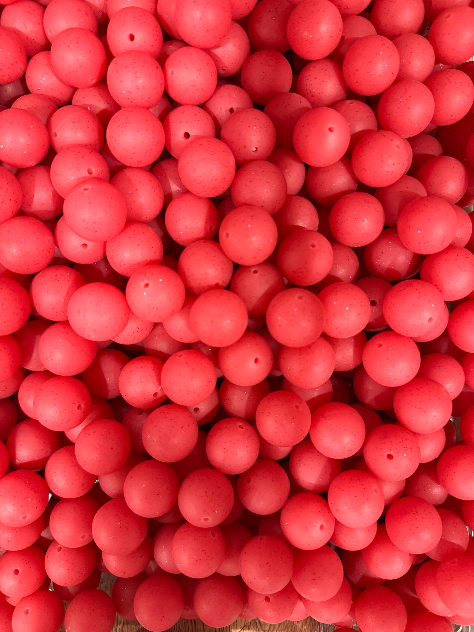 Red Glitter 19mm Bead [Single]