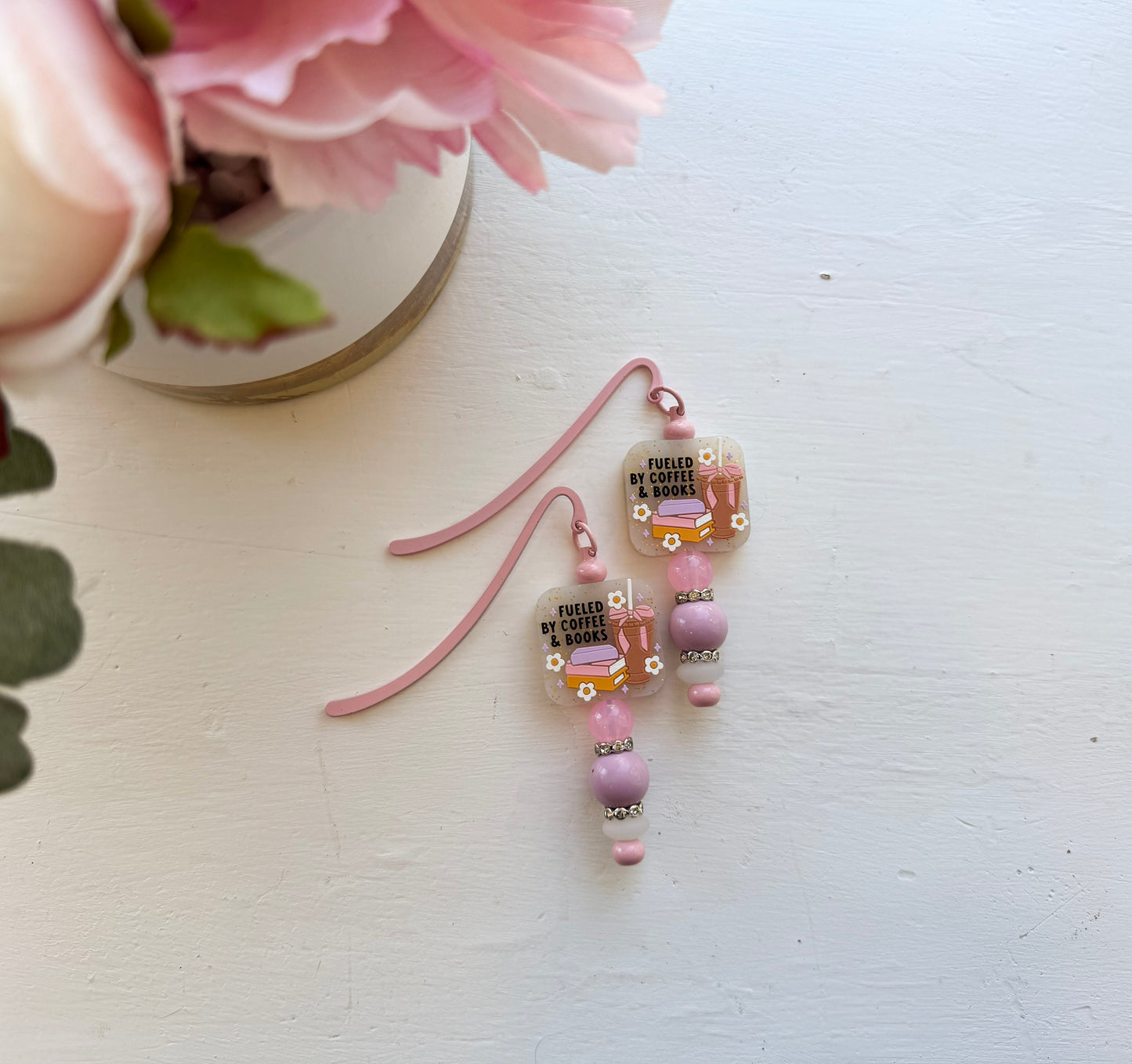 Fueled by Coffee & Cooks Pink Bookmark