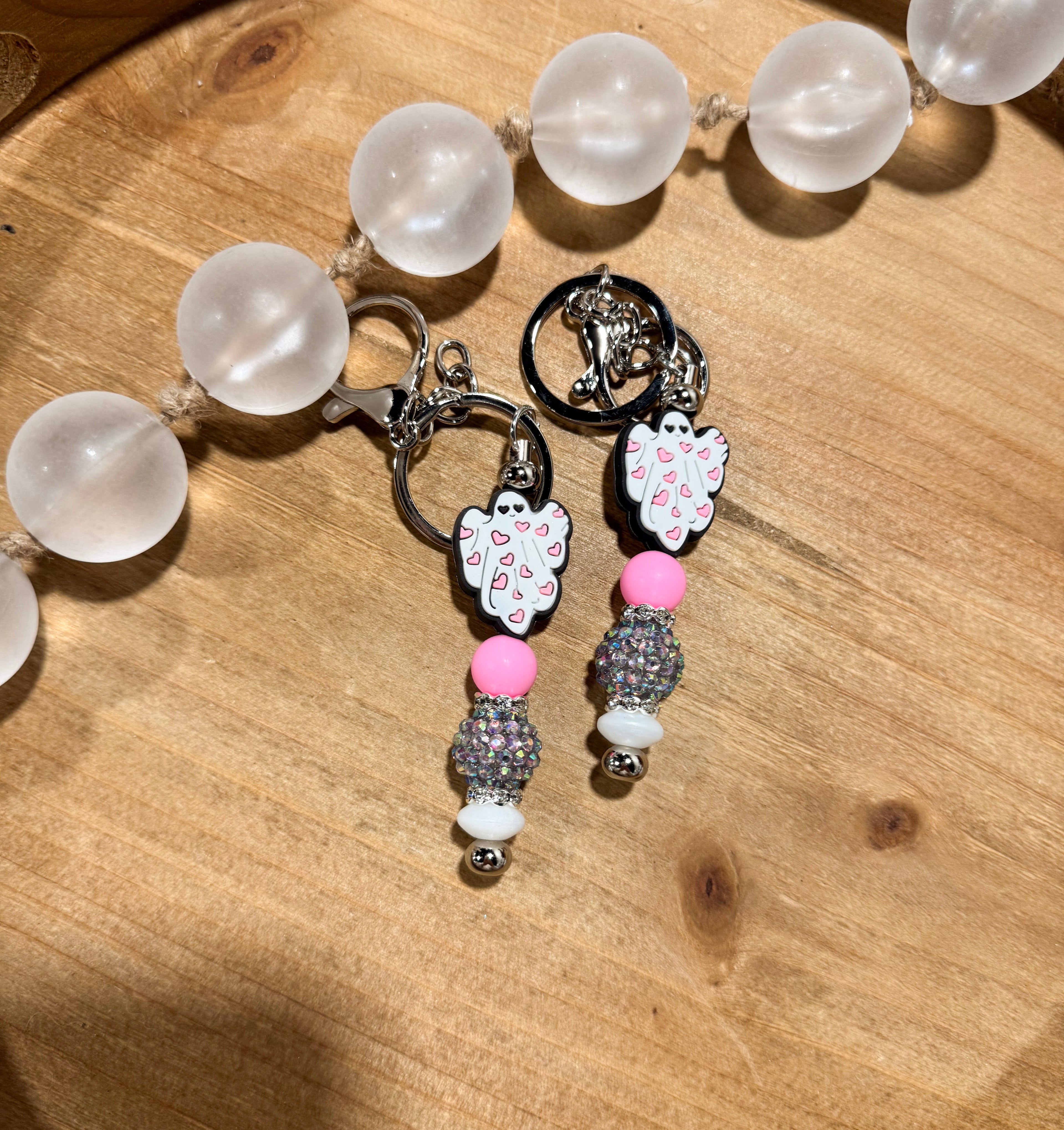 Heart Ghostie Bar Keychain