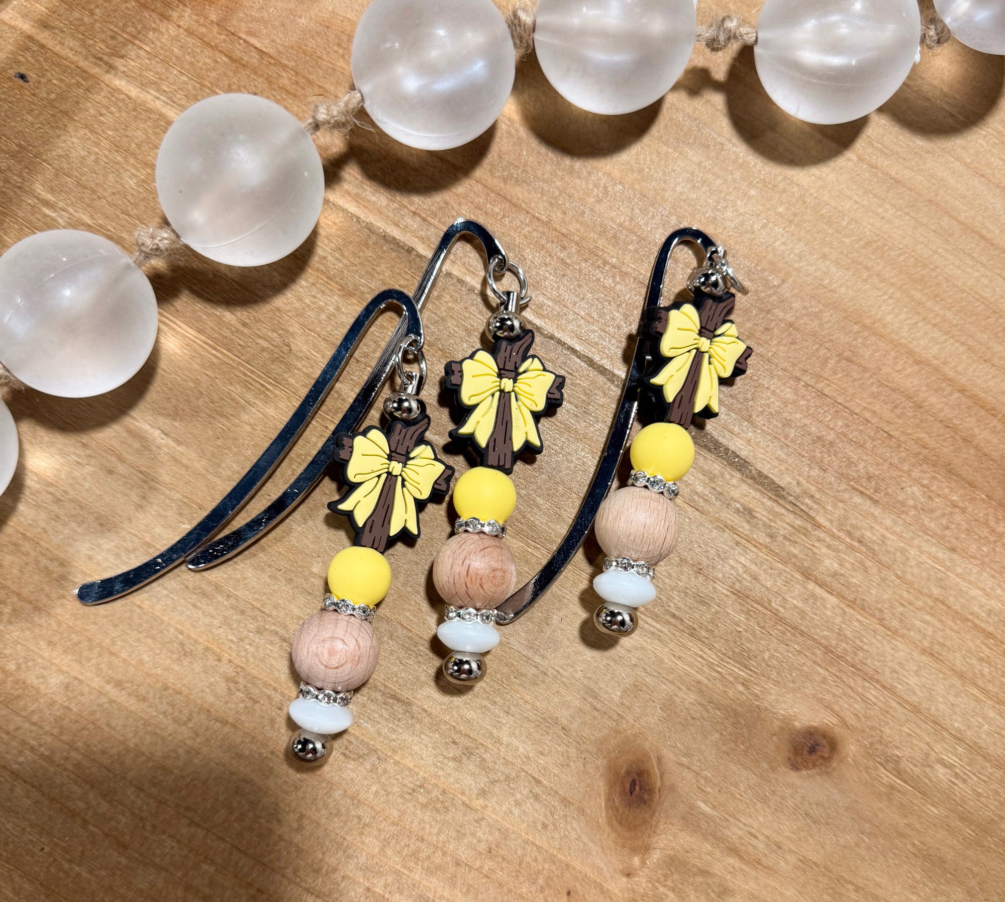 Yellow Bow Cross Bookmark