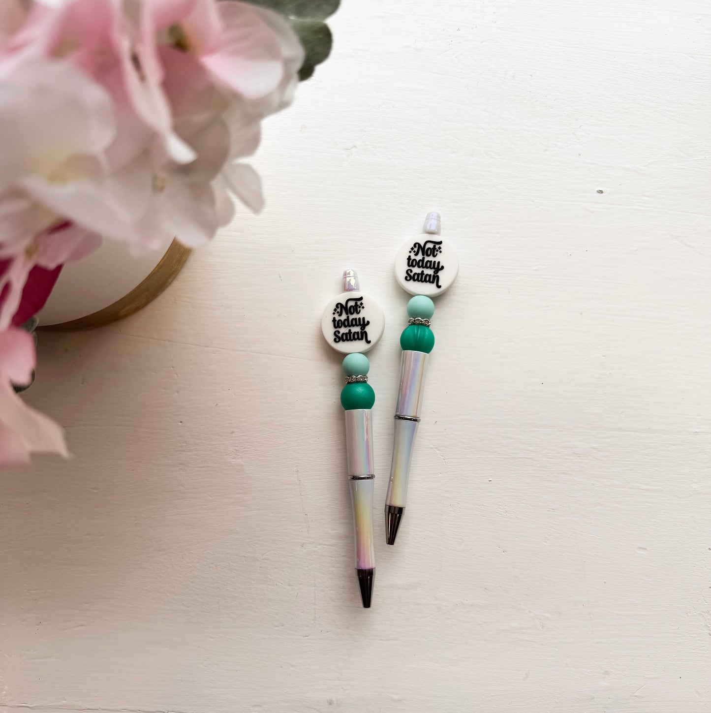 Not Today Satan Holographic Refillable Pen