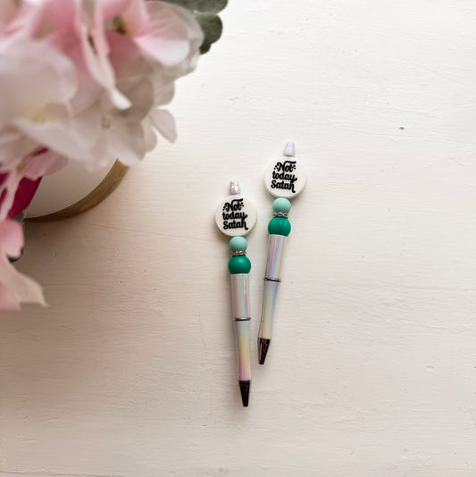Not Today Satan Holographic Refillable Pen