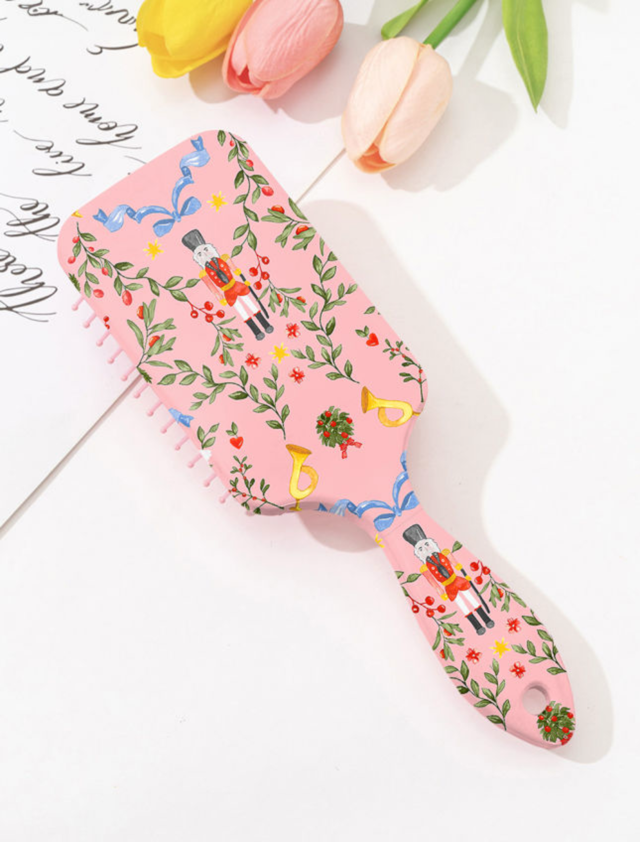 Blossom Floral Nutcracker Print Detangle Paddle Hair Brush - FINAL SALE