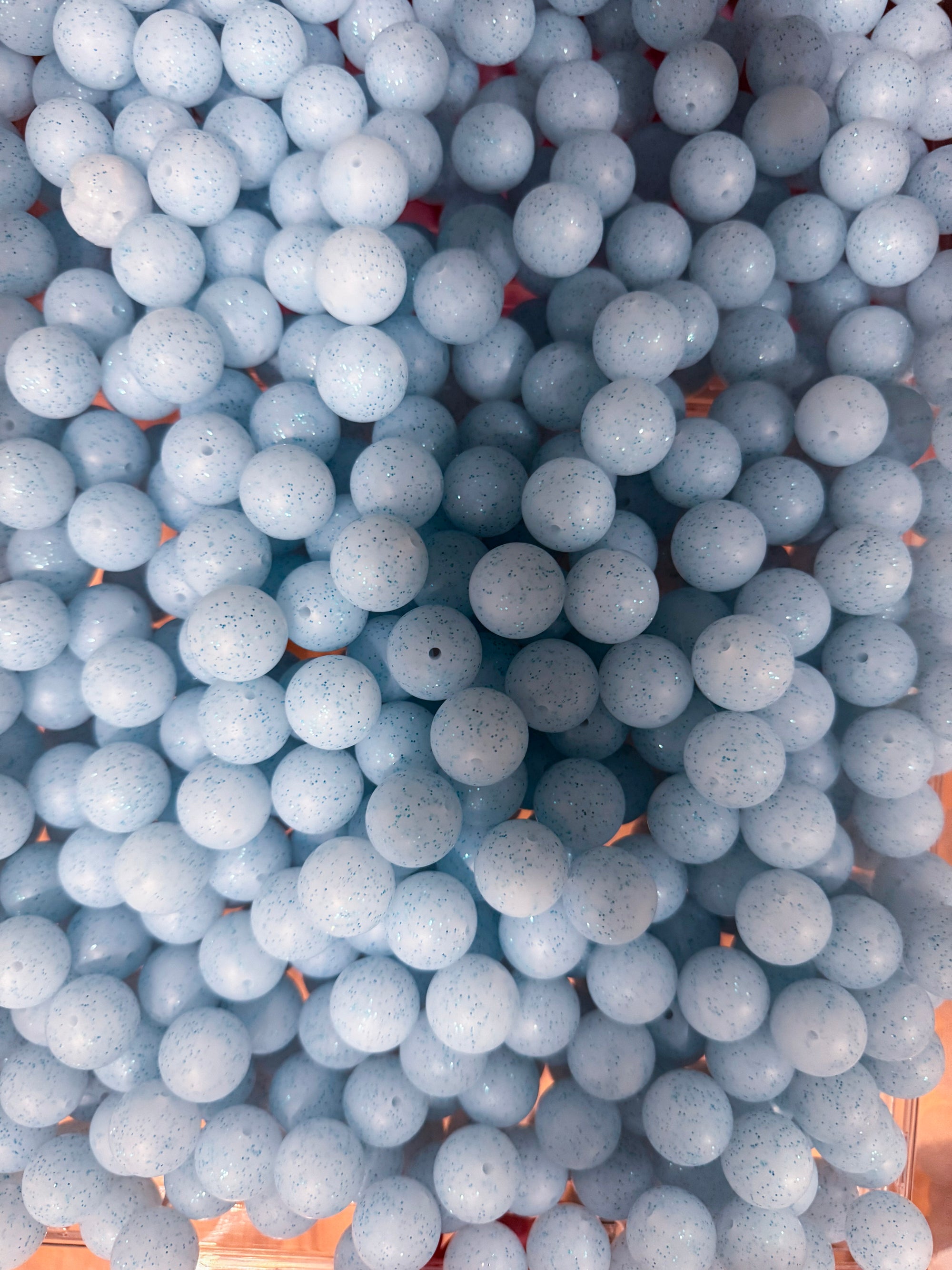 Light Blue Glitter 19mm Bead [Single]