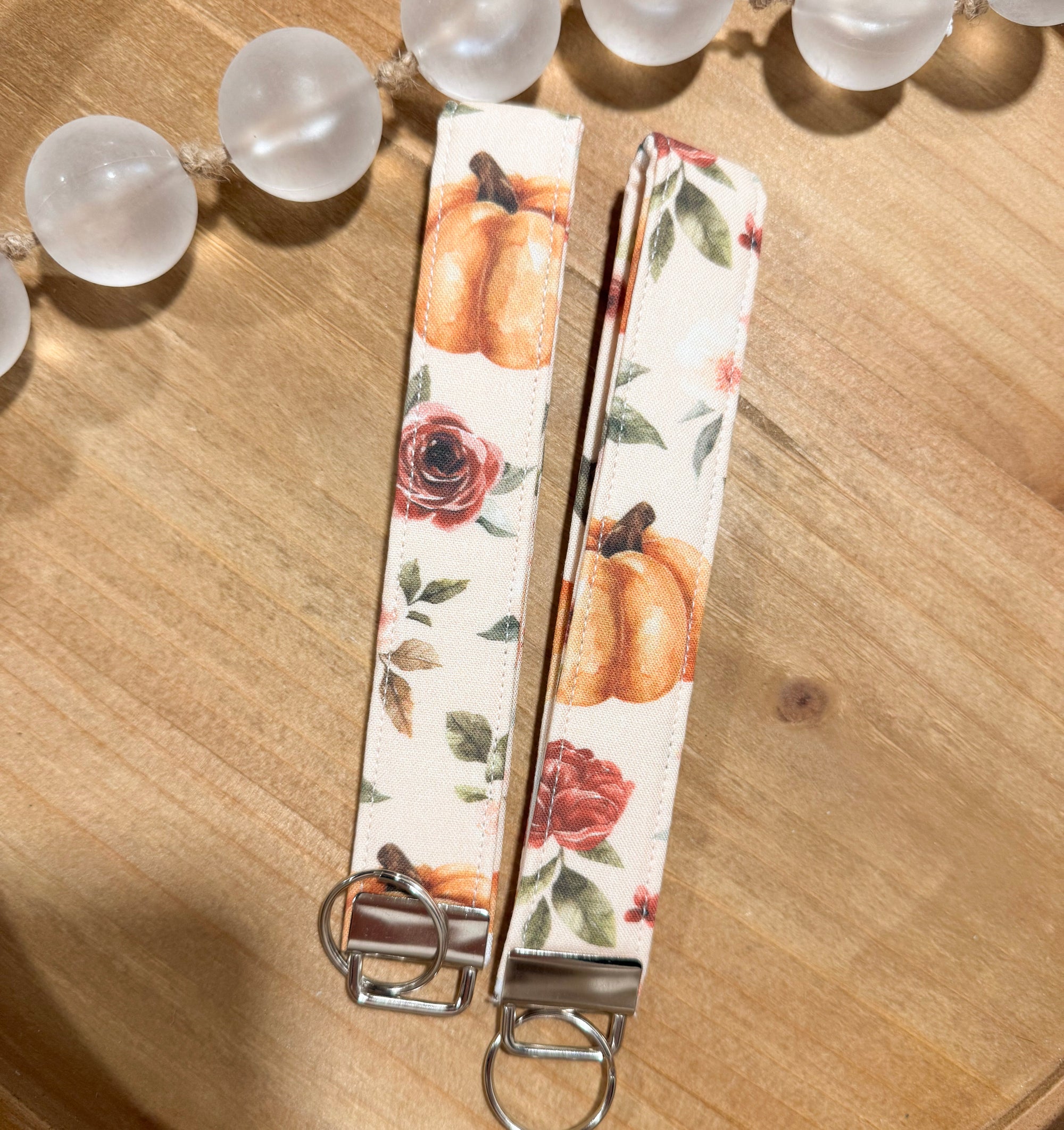 Floral Pumpkins Key Fob