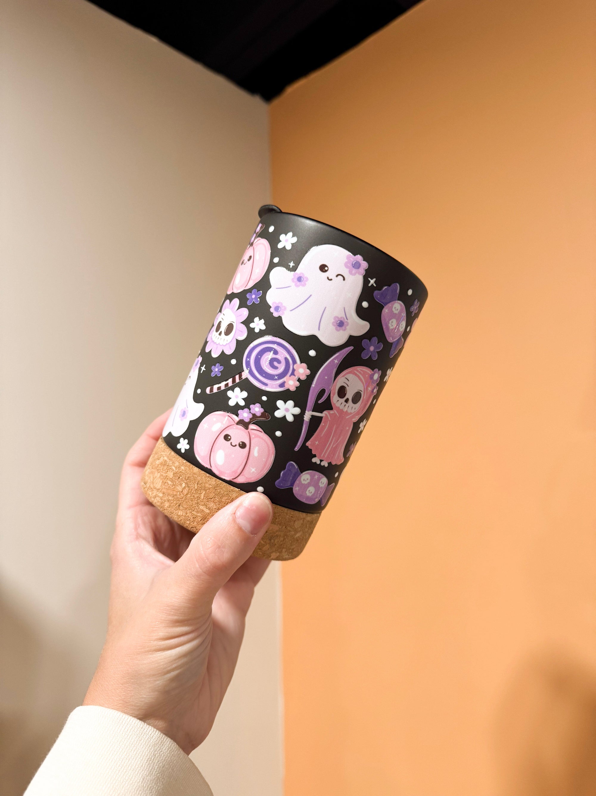 Grim and Ghost Black Mug