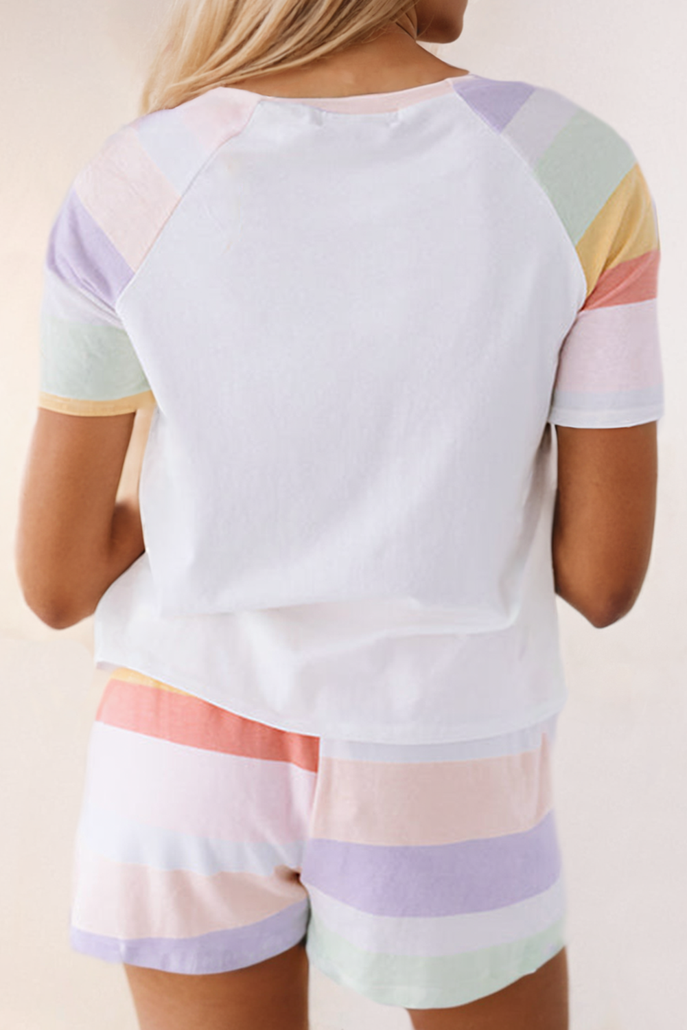 Rainbow Clashing Shirt and Short 2pcs Lounge Set - FINAL SALE