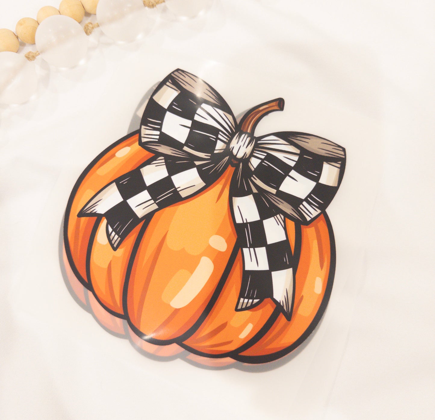 Pumpkin with Checkered Bow | Toddler/Youth Print