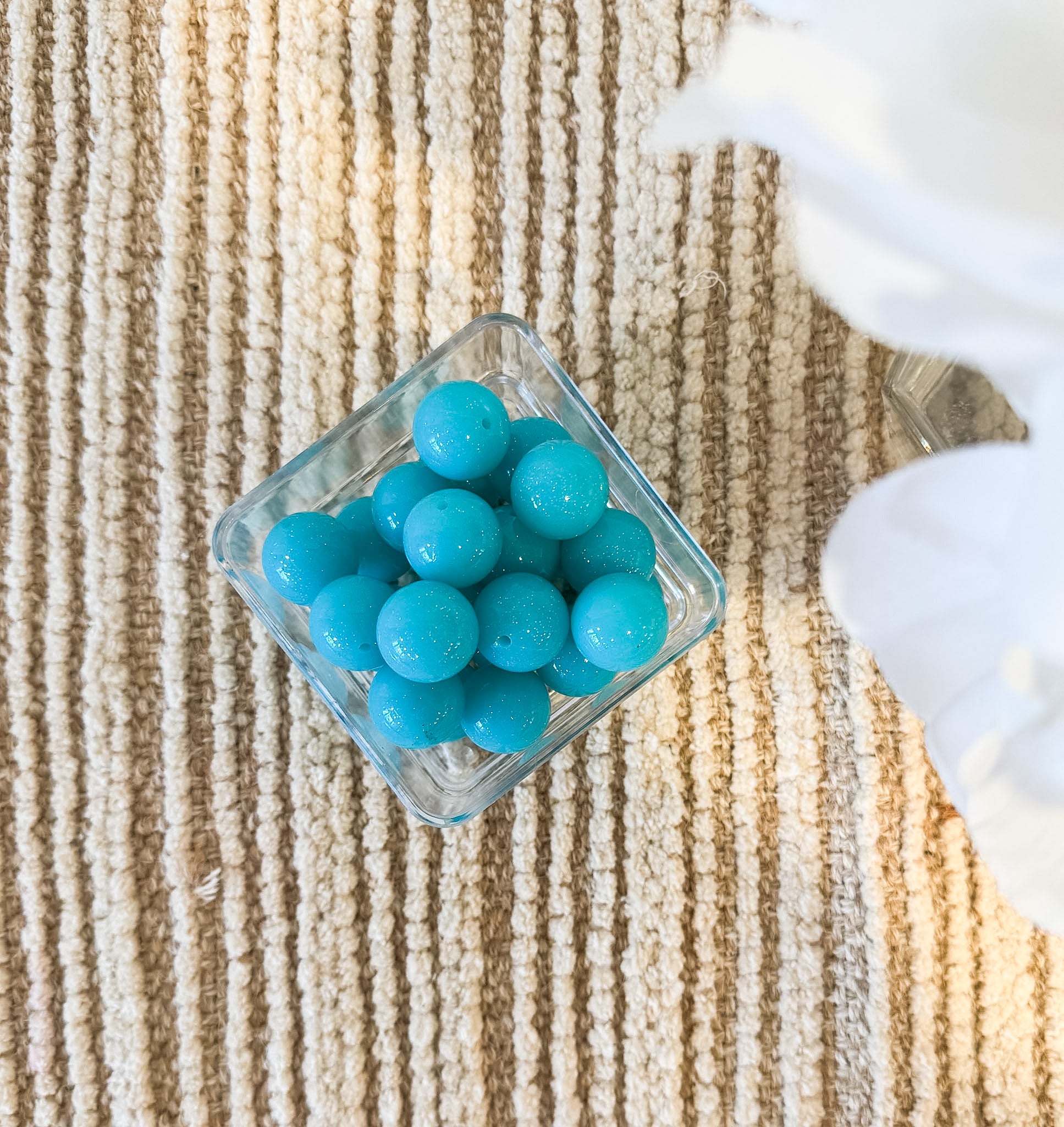 Turquoise Glitter Jelly 20mm Bead [Single]