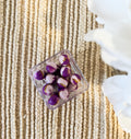 Lavender and gold swirl Glitter Jelly 20mm Bead [Single]