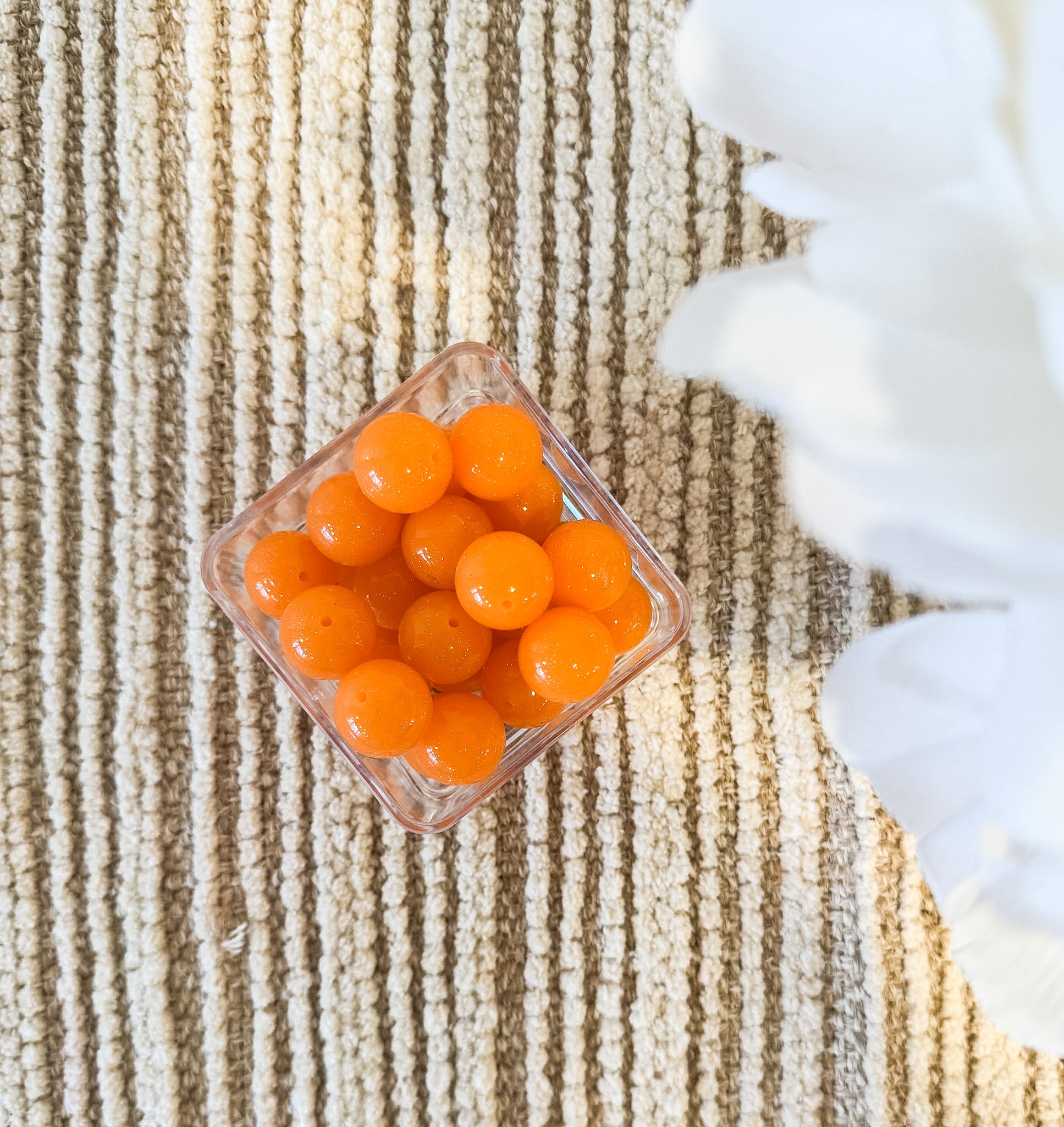 TicTac Orange Gliiter Jelly 20mm Bead [Single]