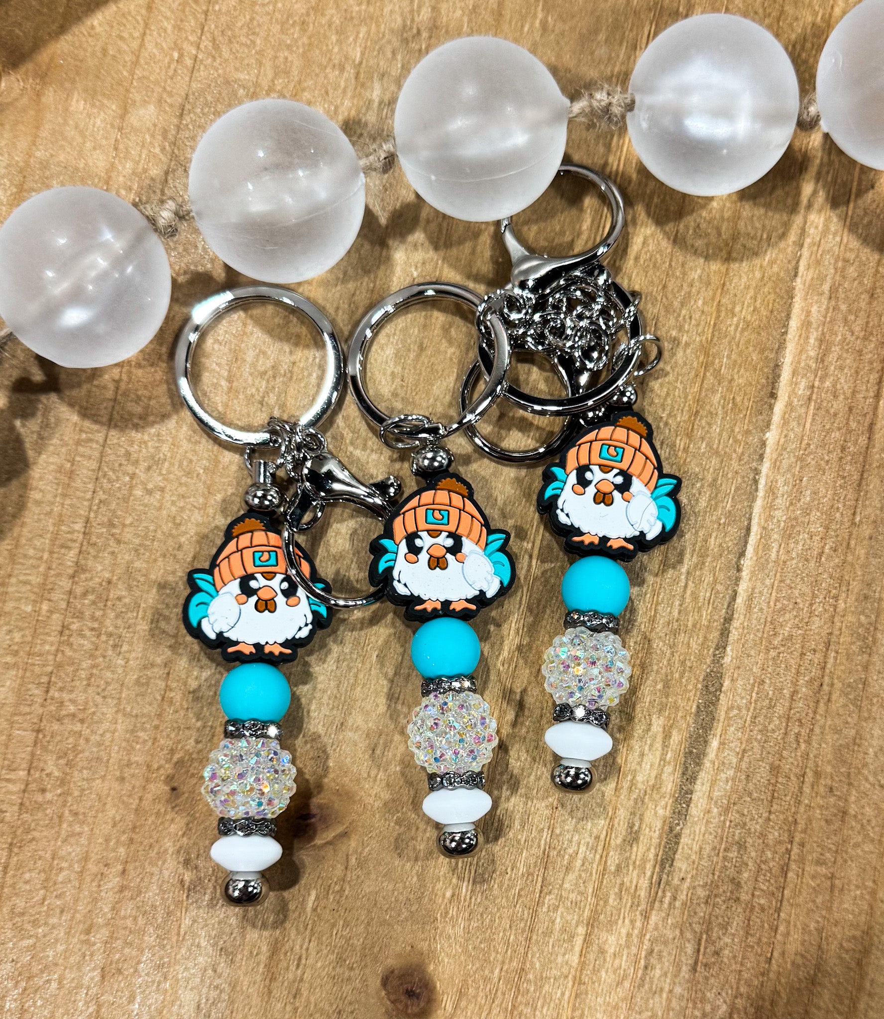 Fall Chicken Bar Keychain