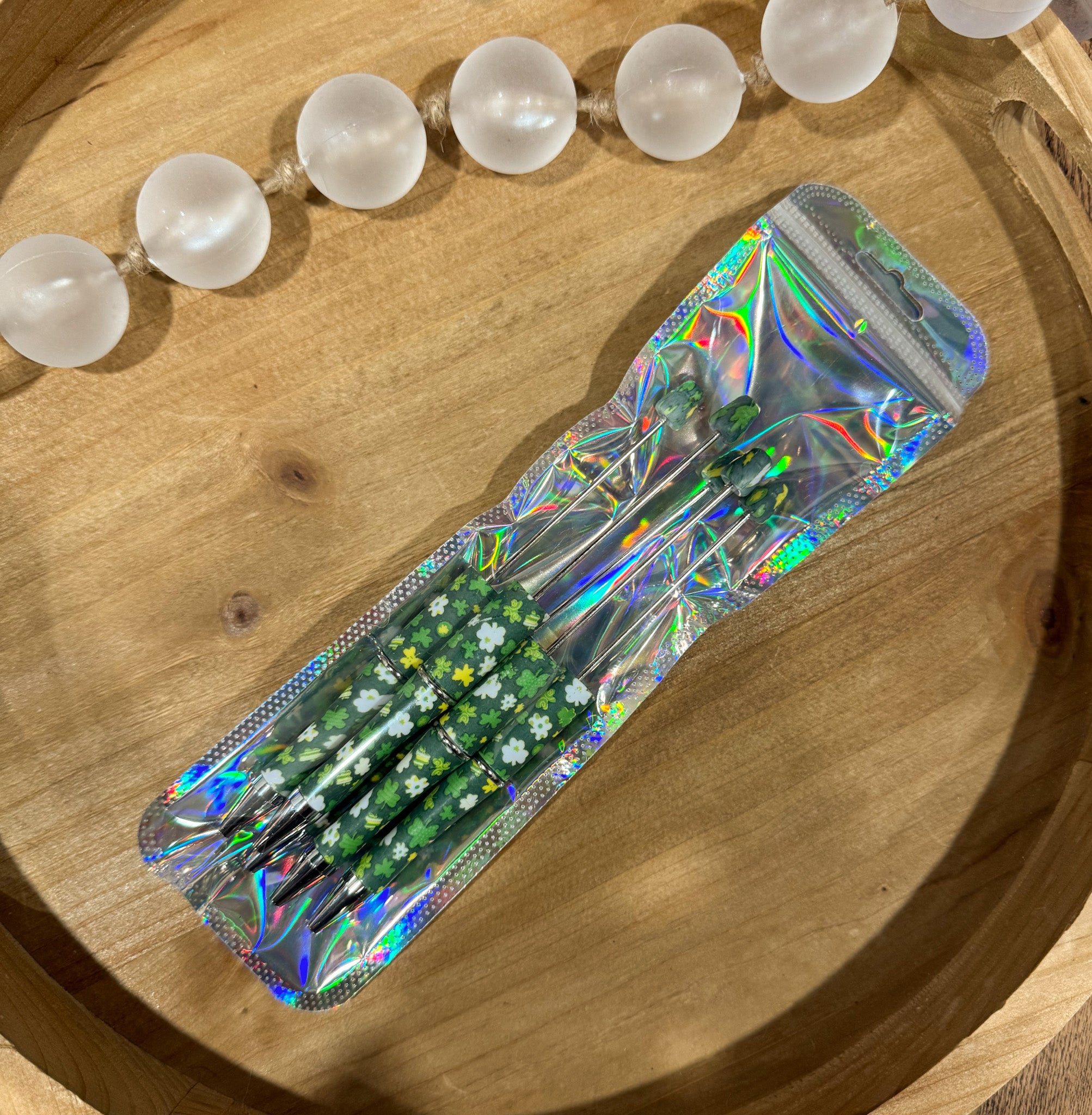 Green Shamrock Refillable Pens 5ct