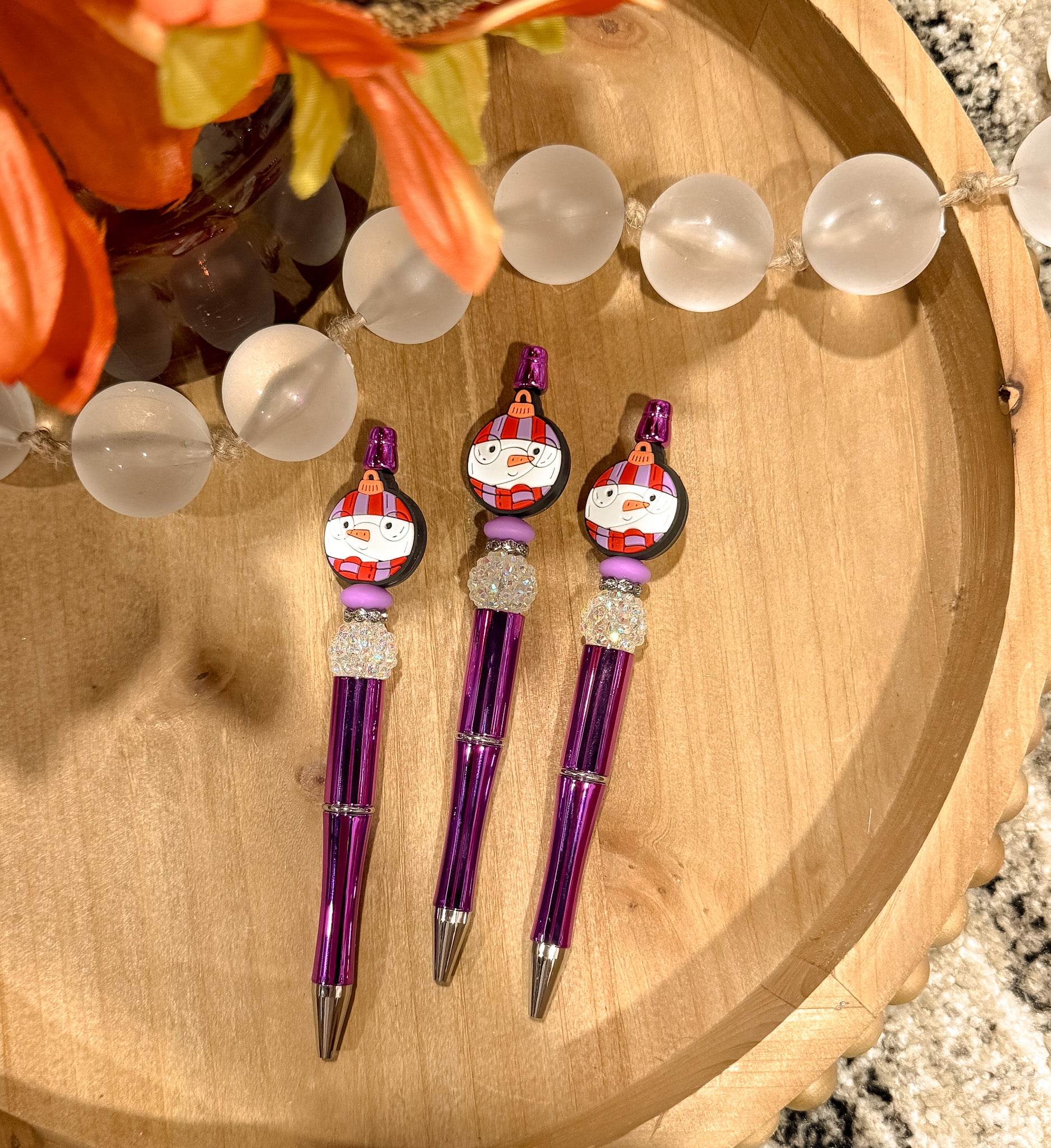 Snowman Ornament Refillable Pen