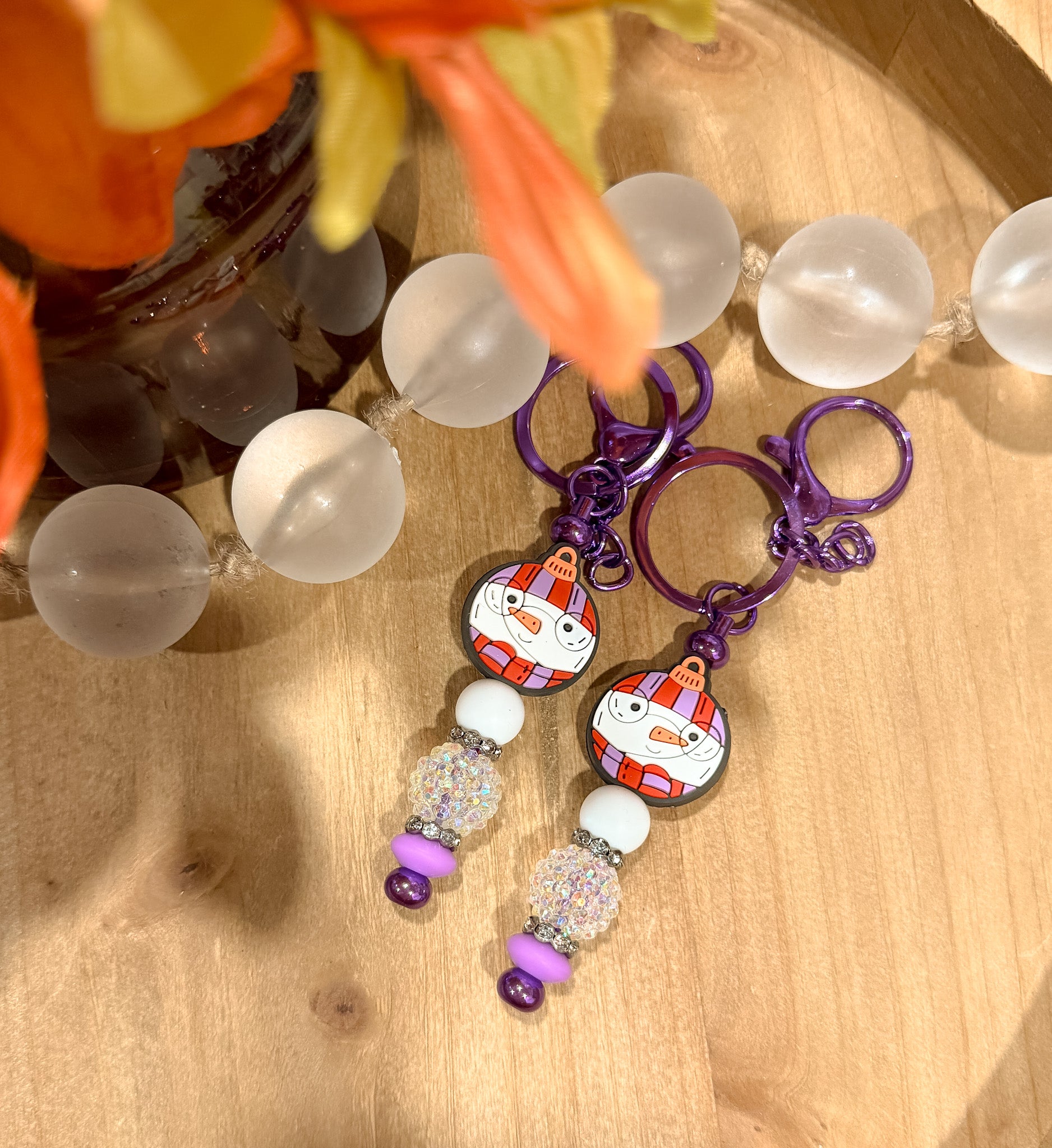 Snowman Ornament Bar Keychain