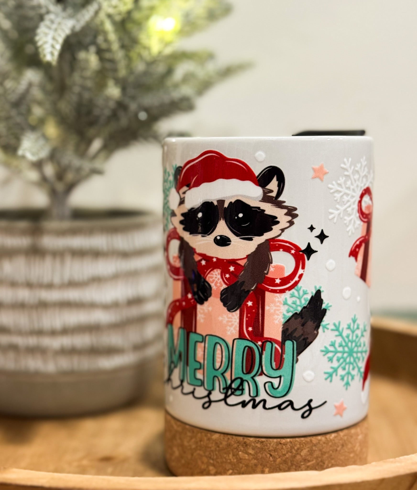 Trash Panda Merry Chirstmas White Mug