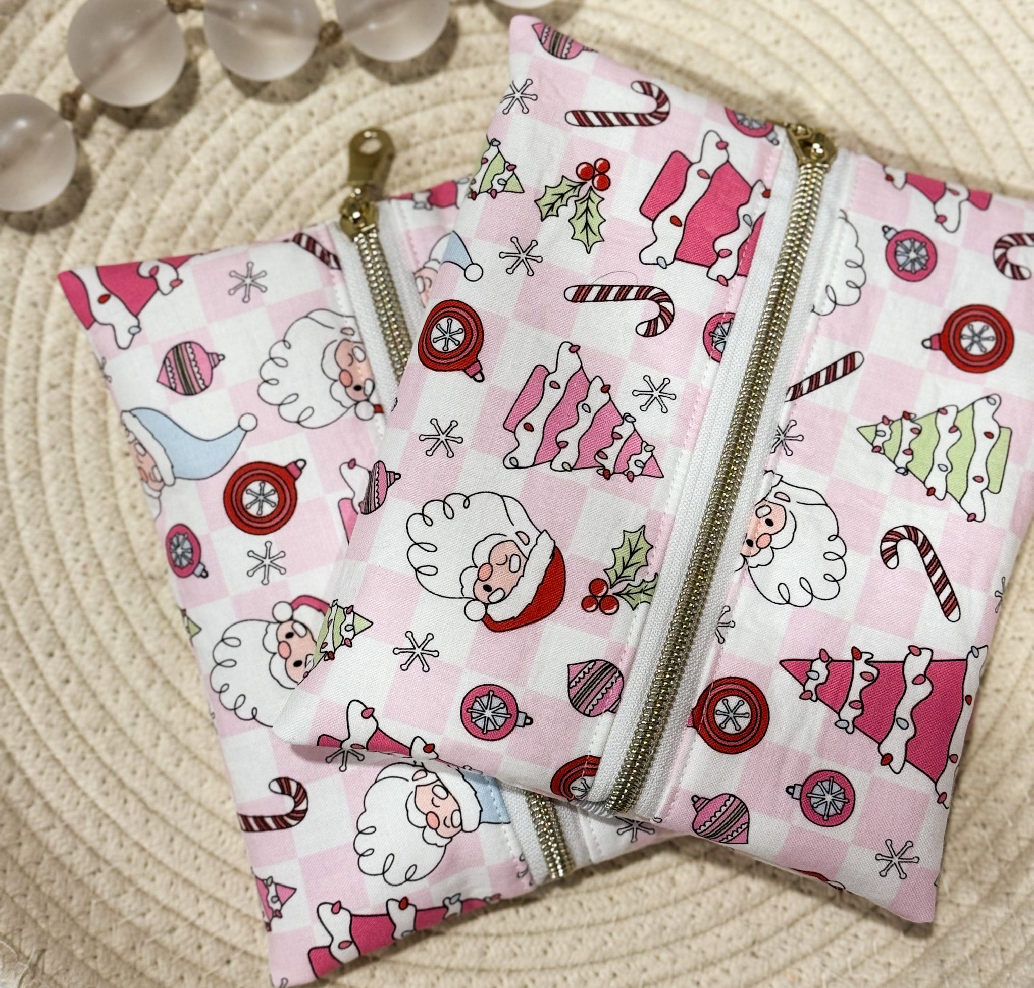 Pink Checkered Christmas Book Buddy