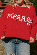 Merry Graphic Christmas Plus Size Sweater - FINAL SALE