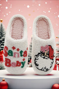 White Plush Santa Baby Slippers - FINAL SALE