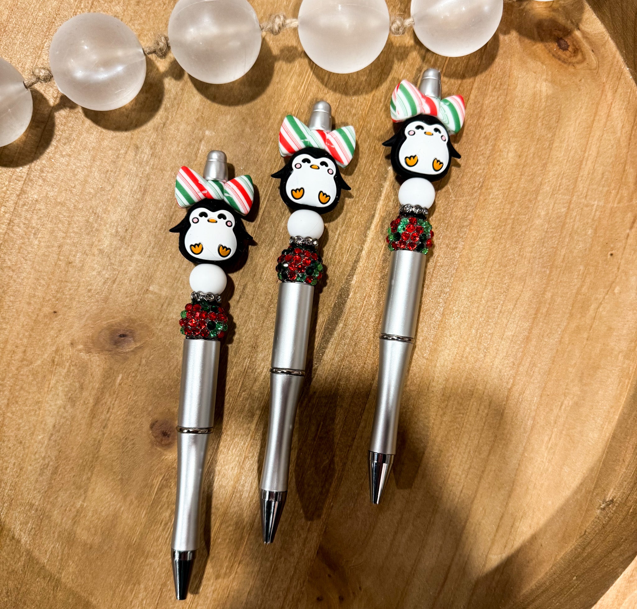 Christmas Bow Penguin Refillable Pen