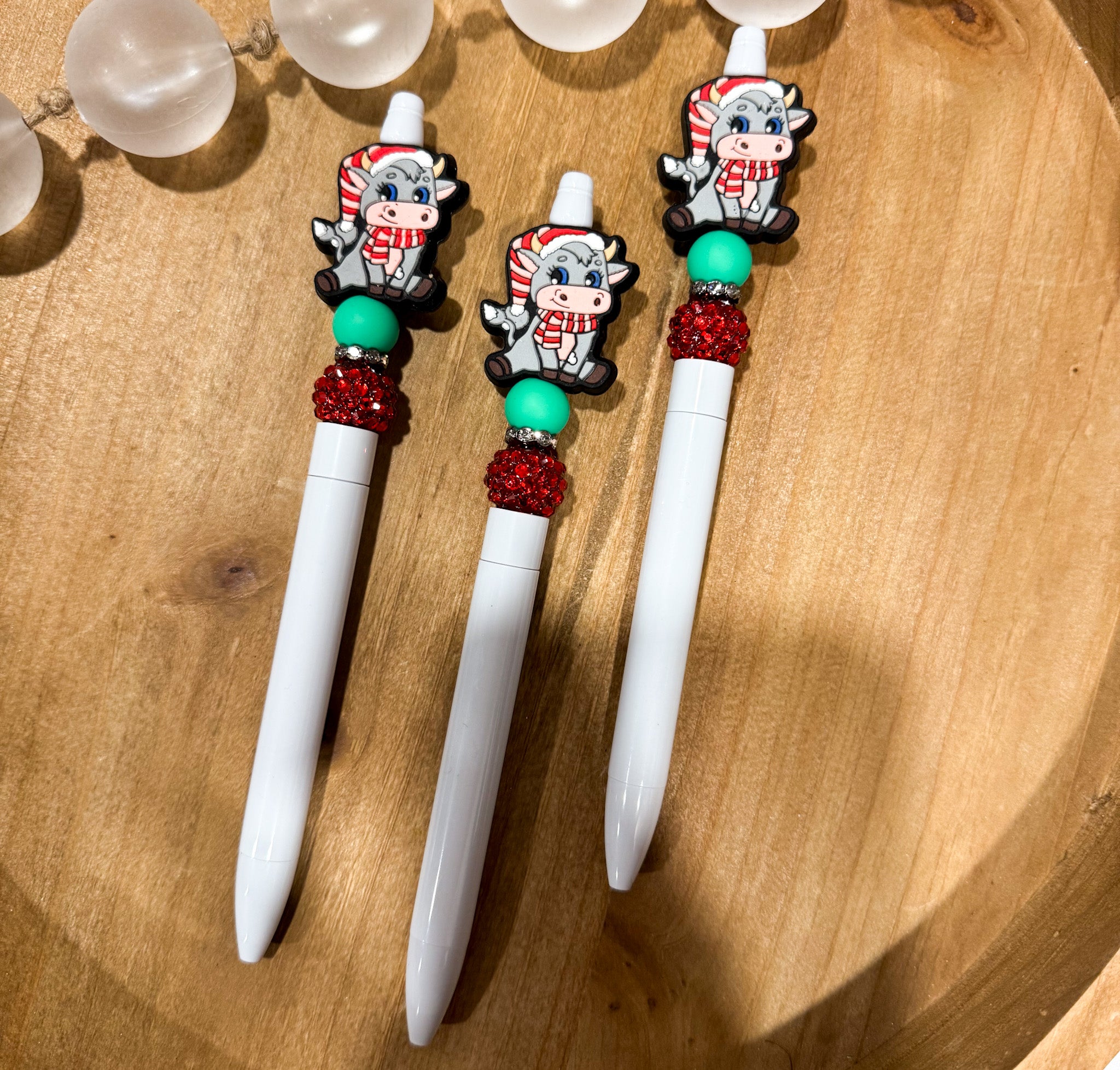 Christmas Highland White SKINNY Refillable Pen