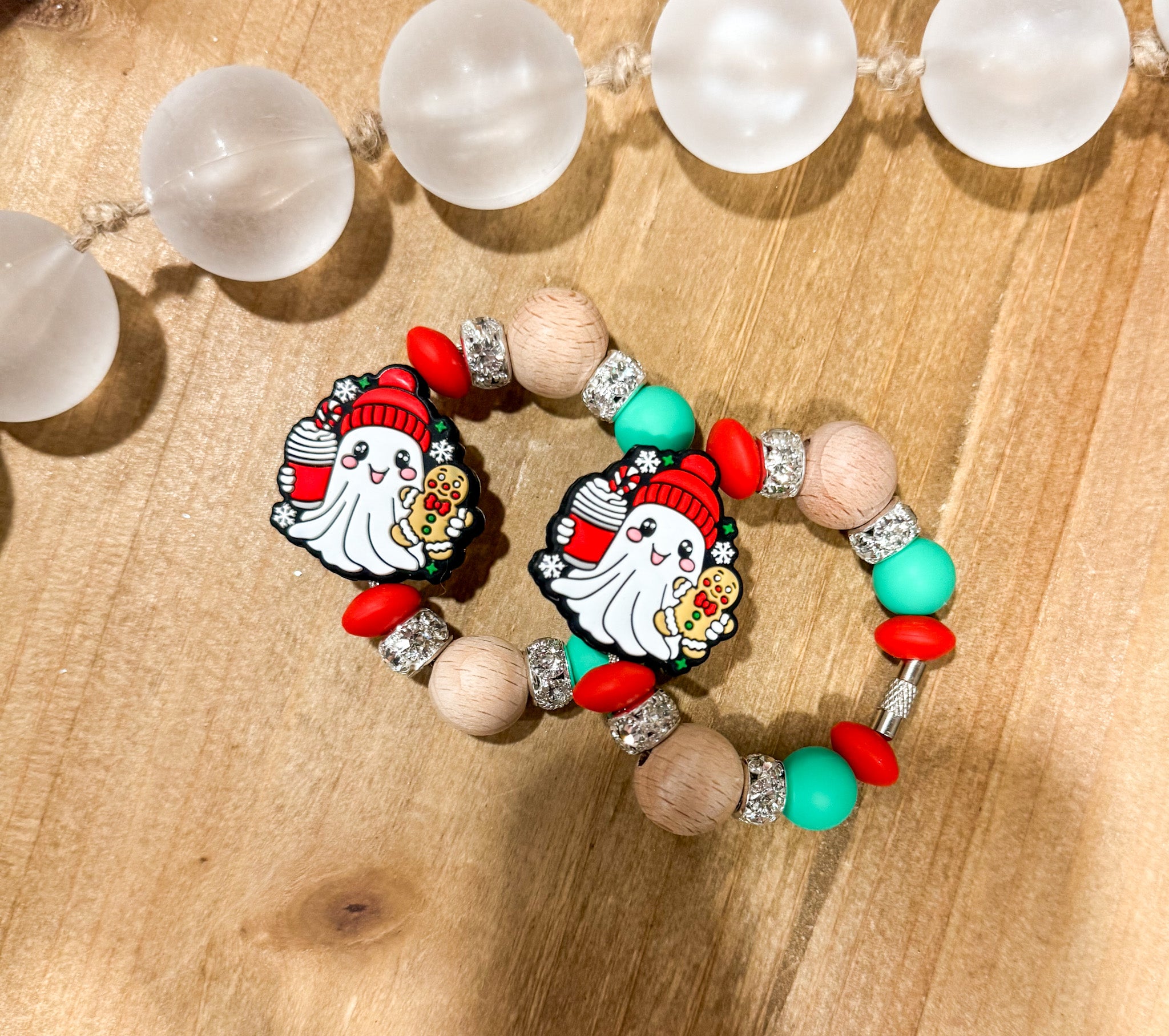 Gingerbread Cookie Ghost Cup Charm