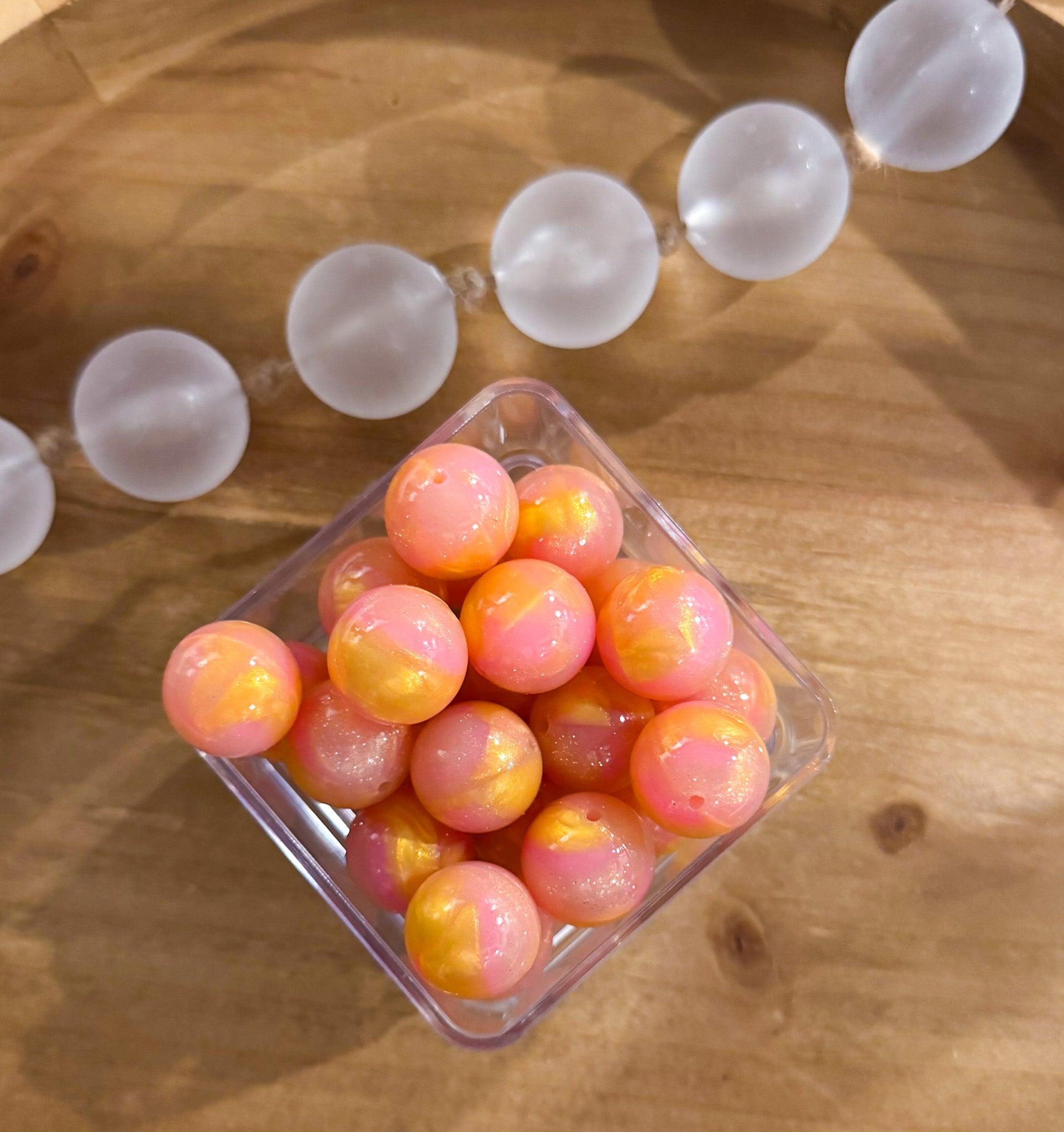 Sunset Swirl Glitter Jelly 20mm Bead [Single]