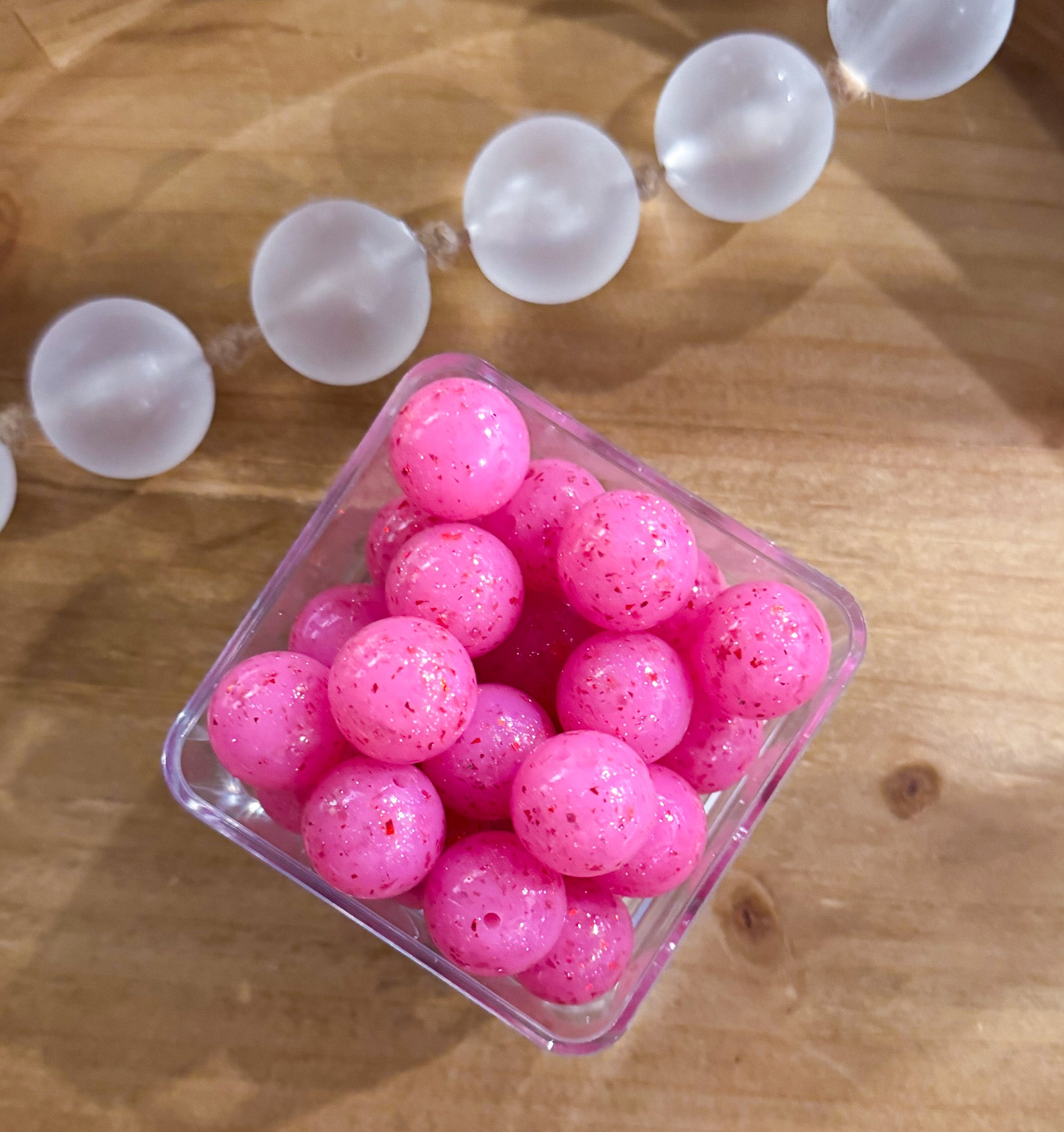 Dream House Pink Glitter Jelly 20mm Bead [Single]