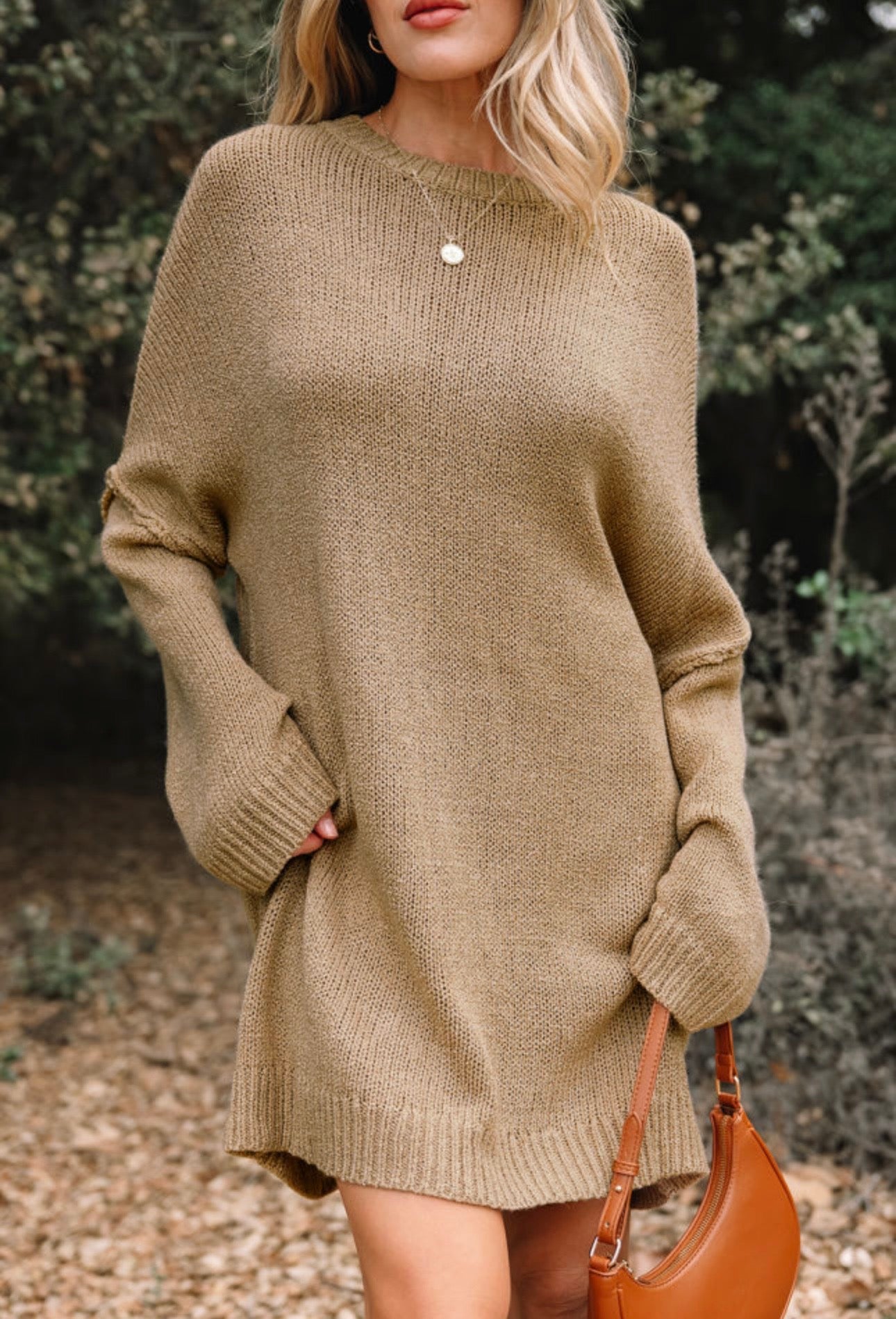 Pale Khaki Sweater Dress