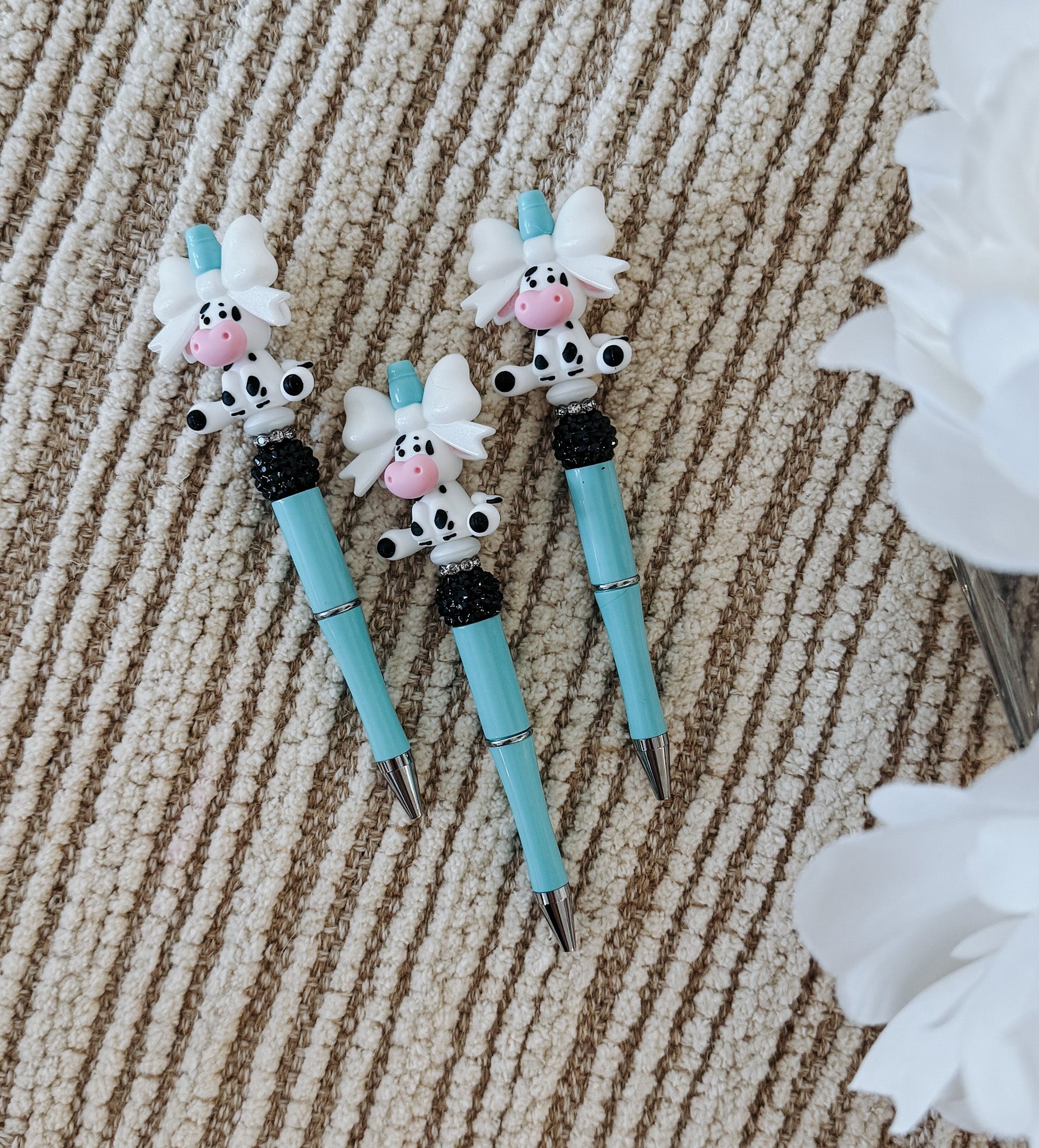 Cow with Blue Bow Refillable Pen