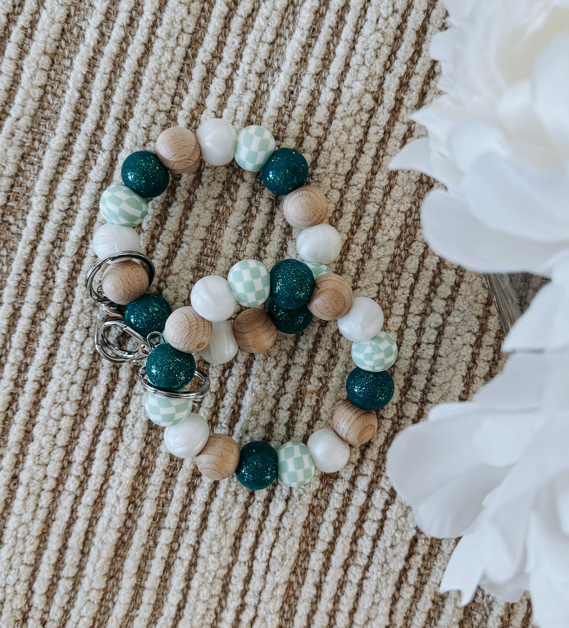 Emerald Checkered Wristlet